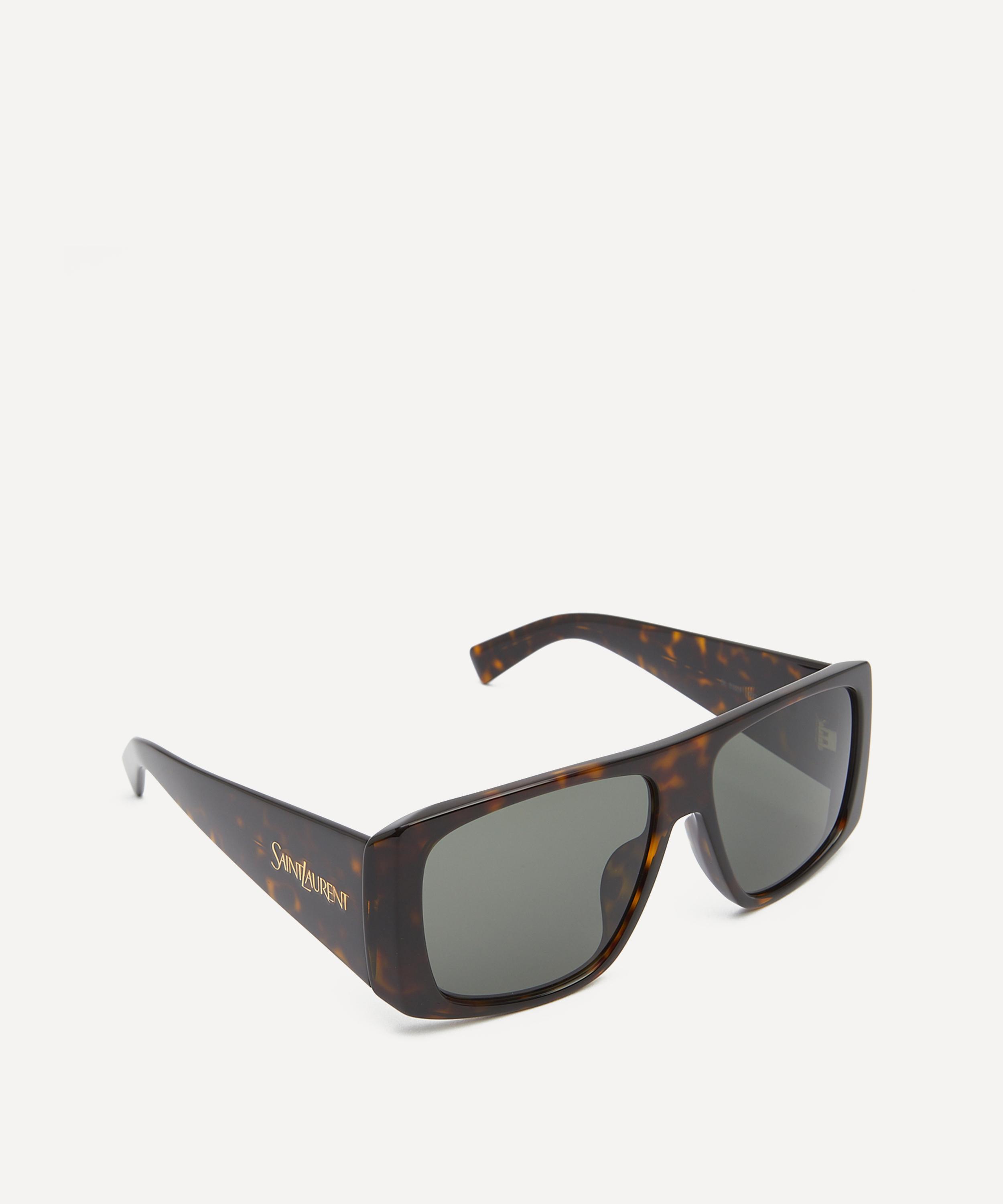 Saint Laurent - Oversized Flat Top Havana Acetate Sunglasses image number 1
