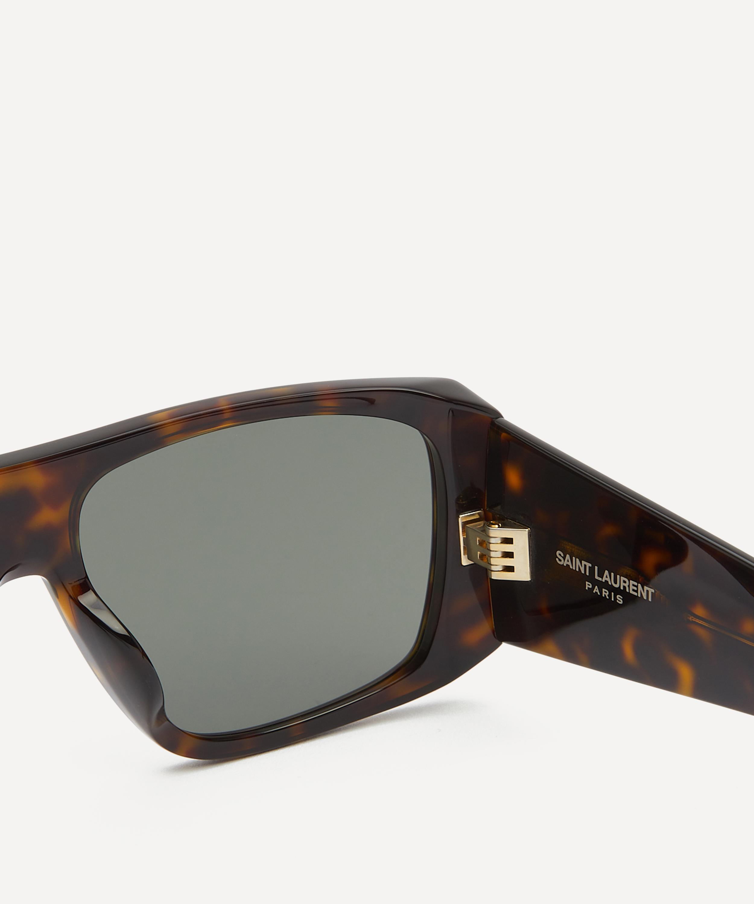 Saint Laurent - Oversized Flat Top Havana Acetate Sunglasses image number 2