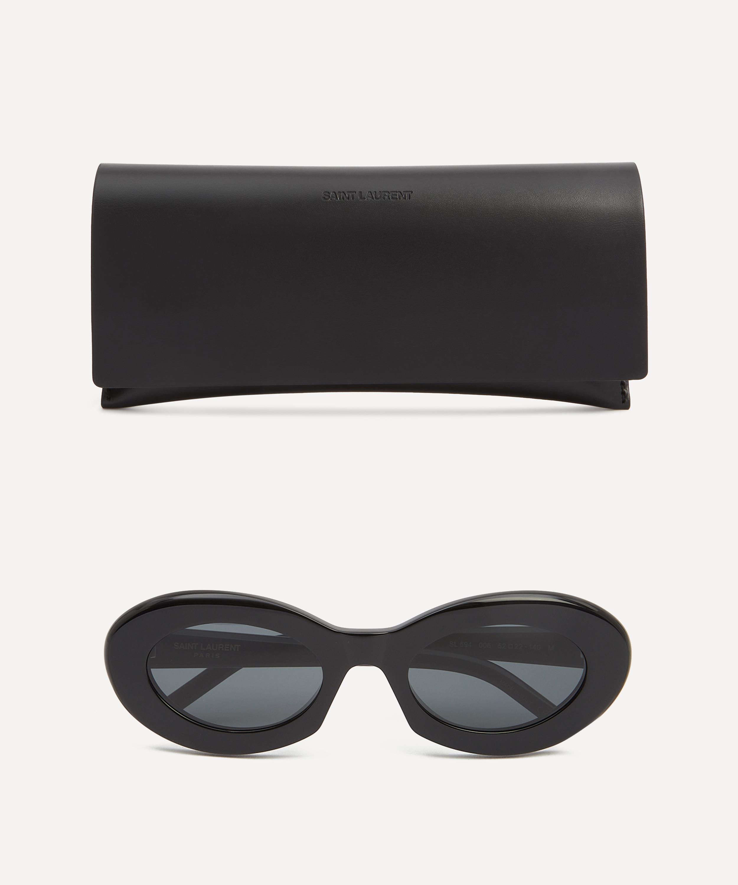 Saint Laurent - Chunky Cat Eye Black Acetate Sunglasses image number 3