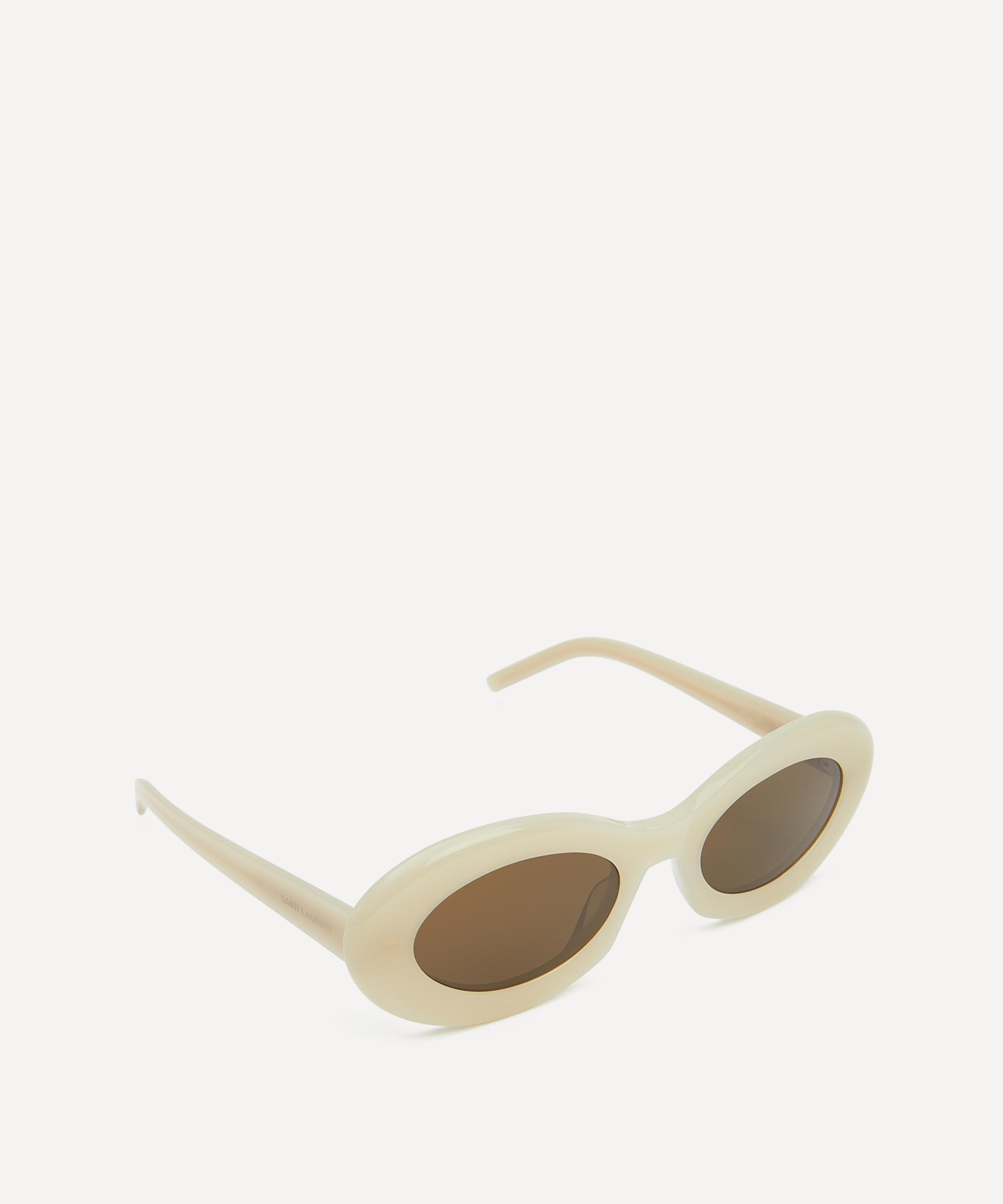 Saint Laurent - Chunky Cat Eye Ivory Acetate Sunglasses image number 1