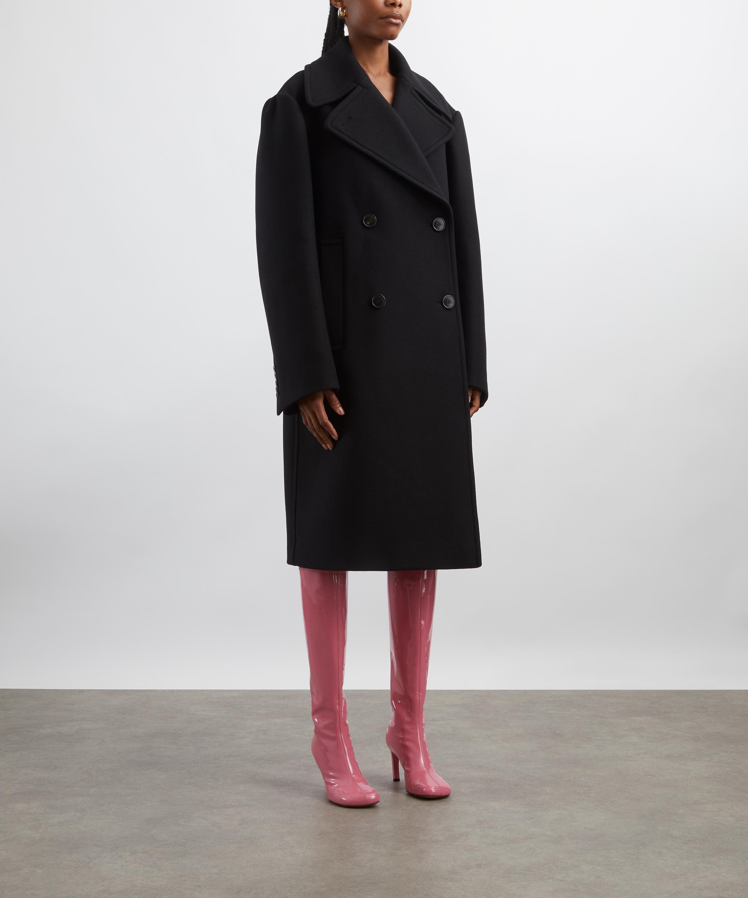Dries Van Noten - Black Double-Breasted Wool-Blend Coat image number 2