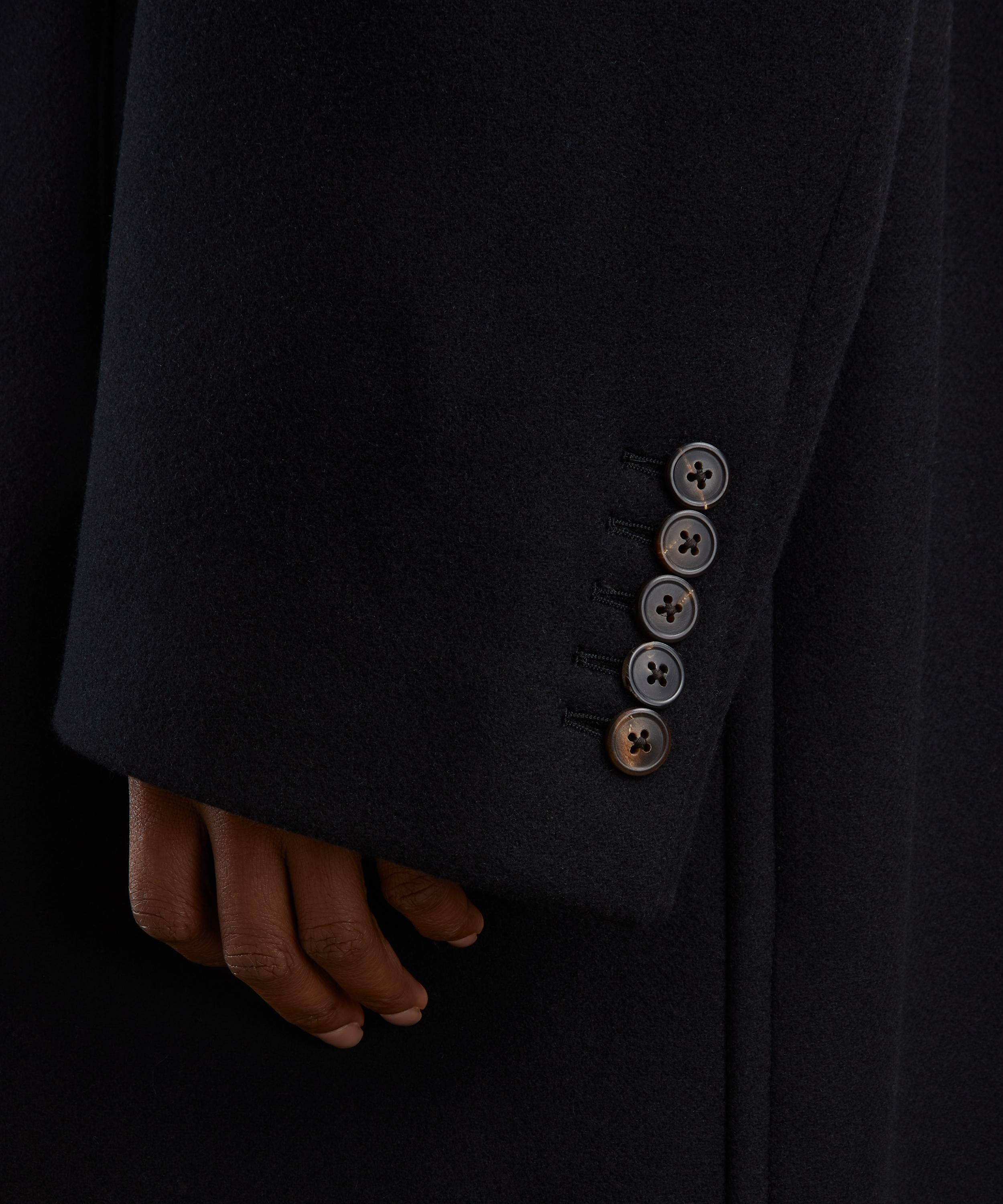 Dries Van Noten - Black Double-Breasted Wool-Blend Coat image number 4