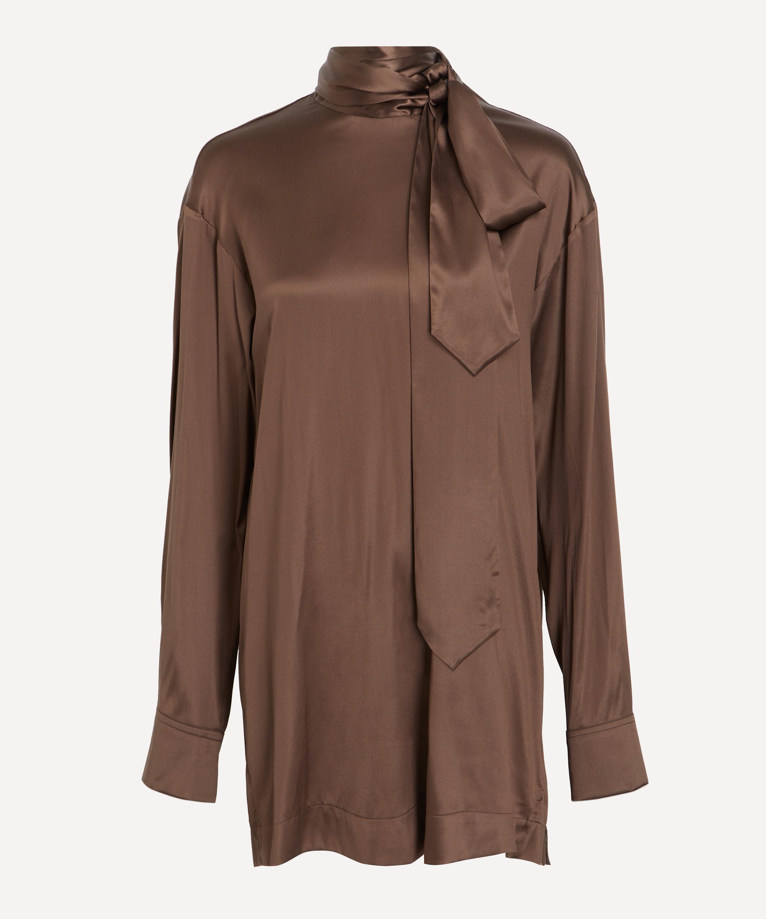 Dries Van Noten - Brown Loose Silk Shirt image number 0