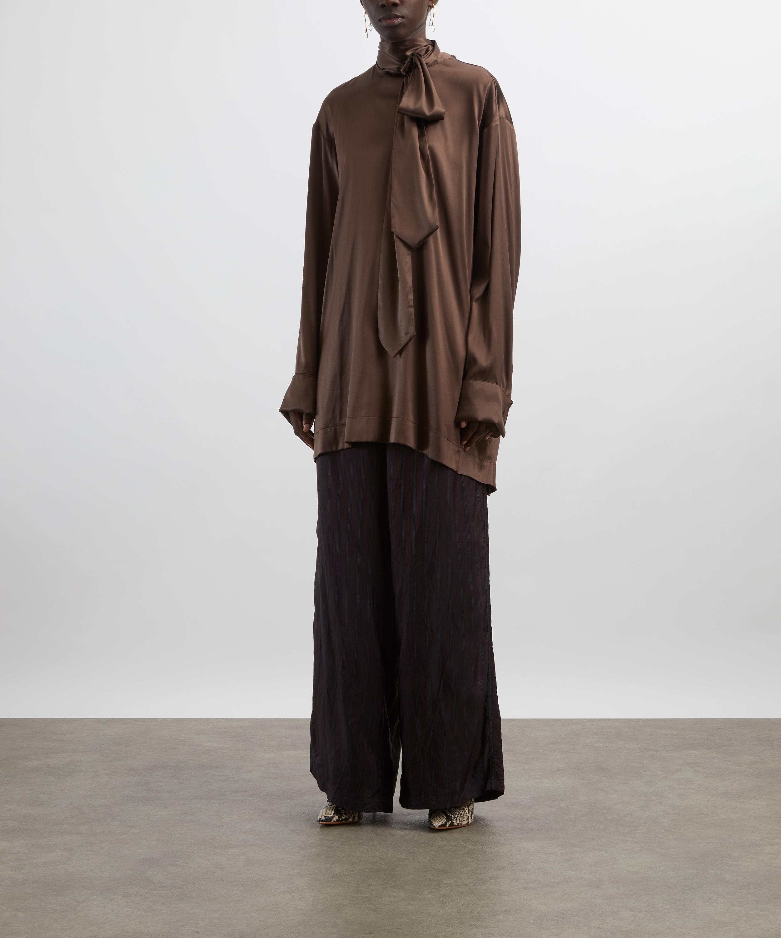 Dries Van Noten - Brown Loose Silk Shirt image number 1