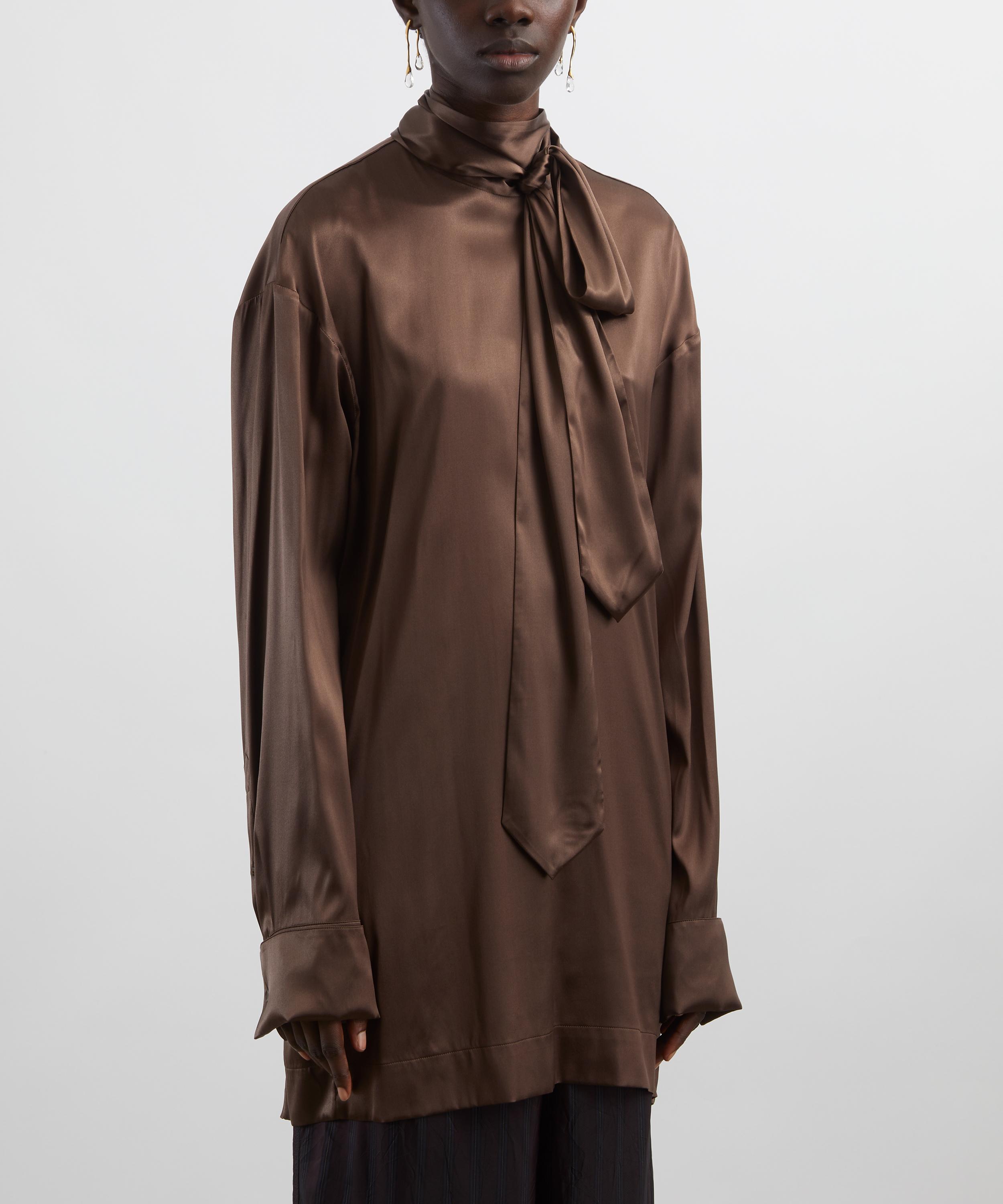 Dries Van Noten - Brown Loose Silk Shirt image number 2