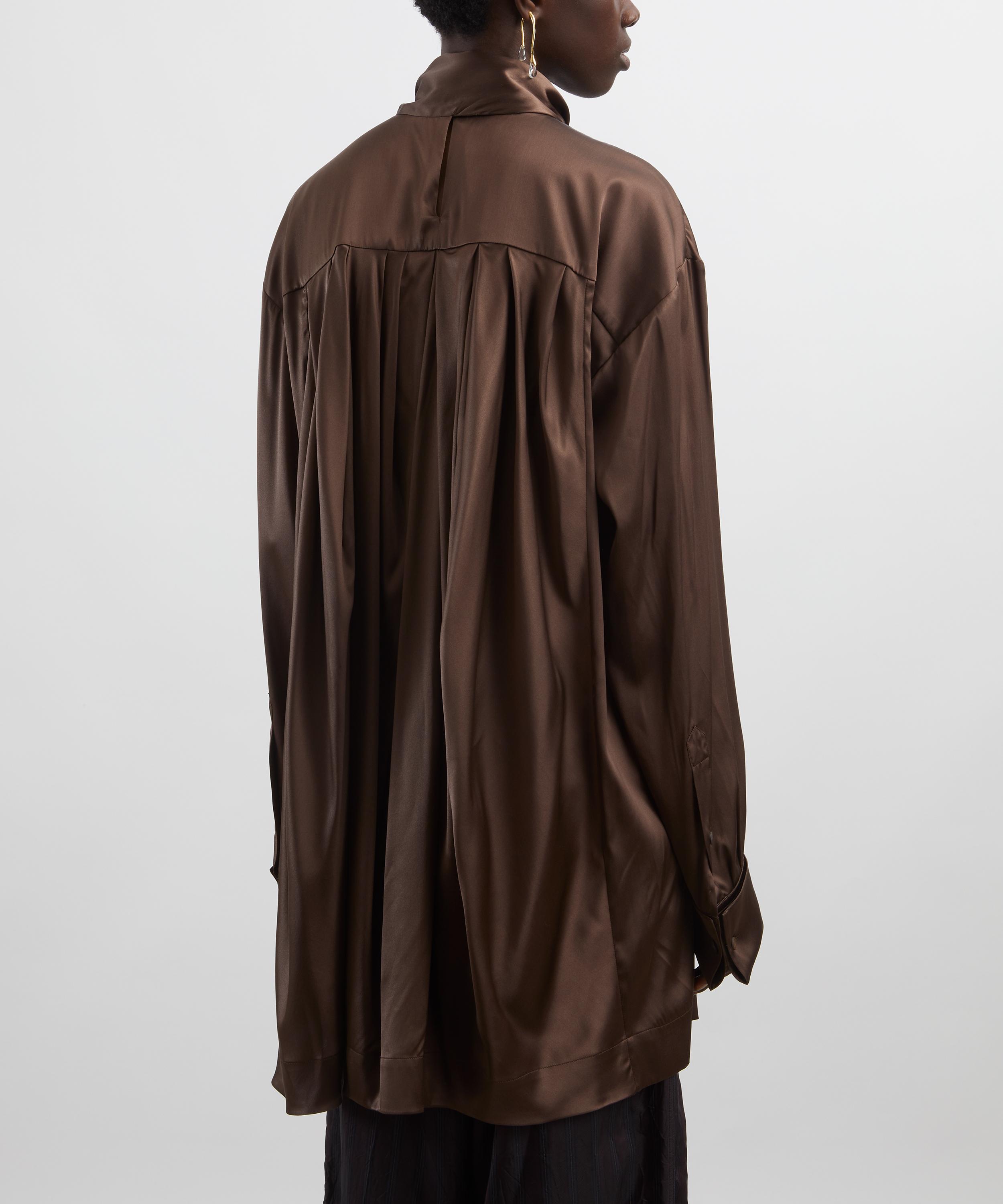 Dries Van Noten - Brown Loose Silk Shirt image number 3