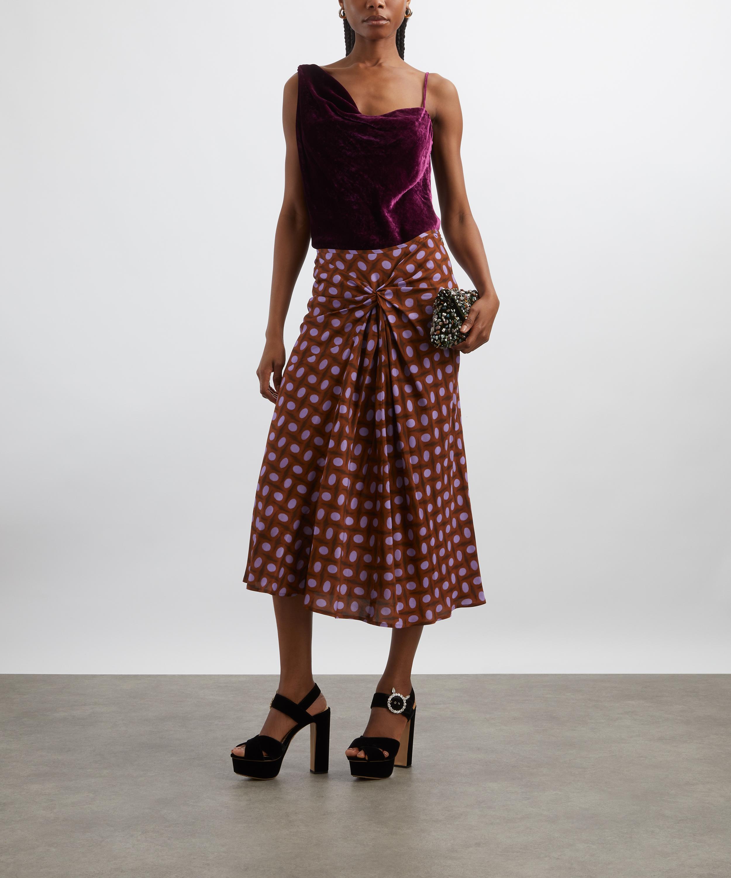 Dries Van Noten - Violet Silk-Velvet Slip Top image number 1