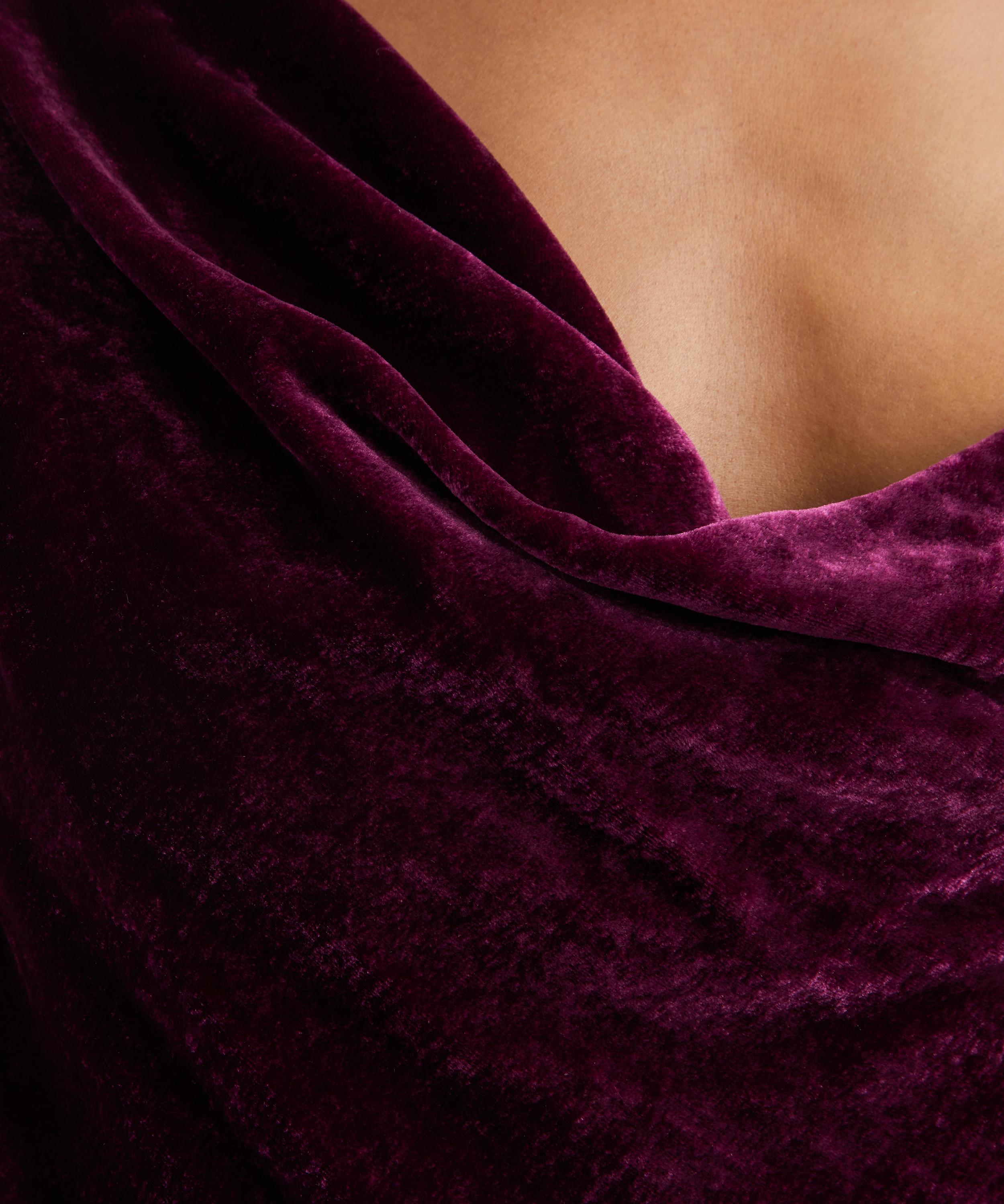 Dries Van Noten - Violet Silk-Velvet Slip Top image number 4