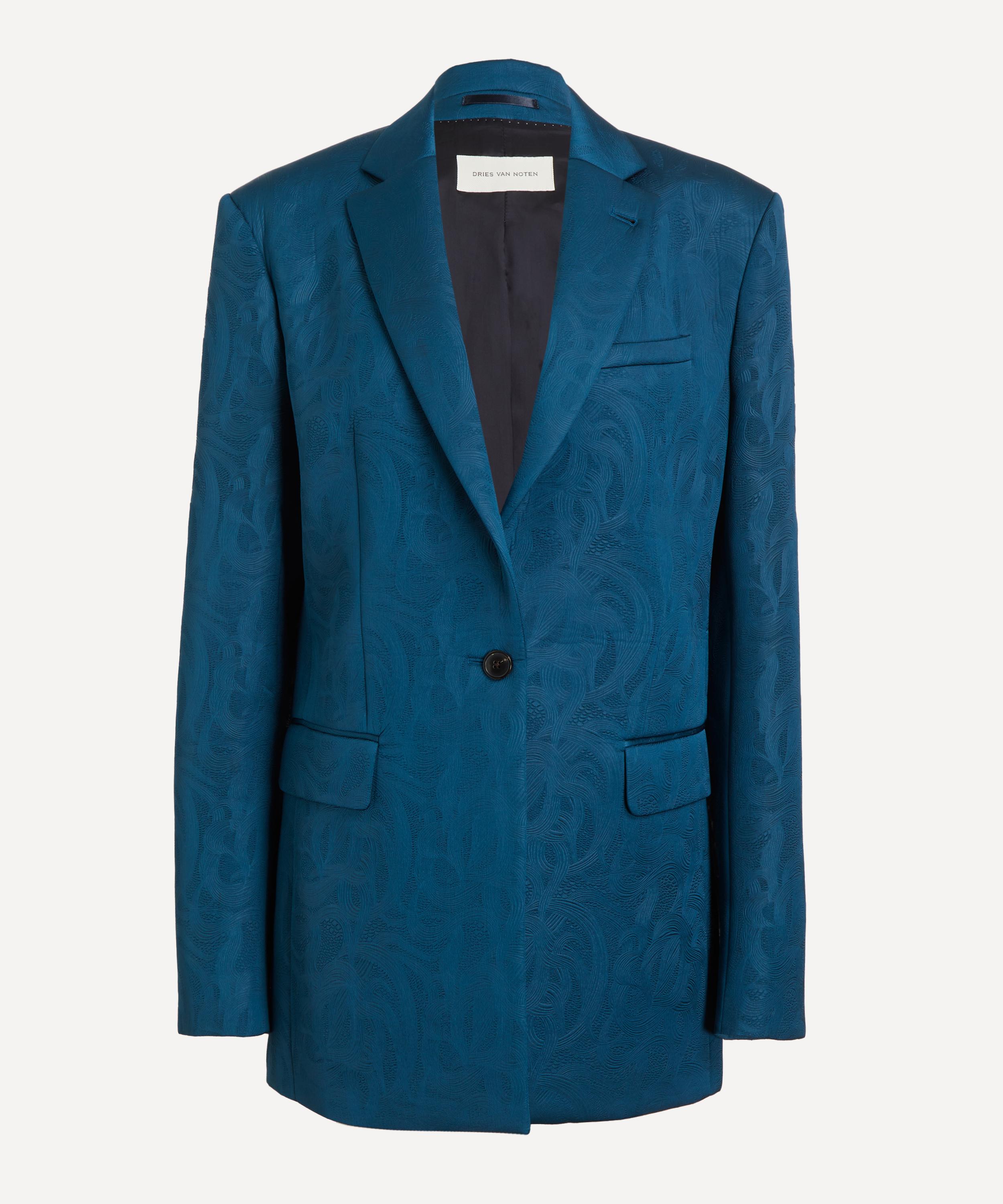 Dries Van Noten - Petrol Oversized Jacquard Blazer