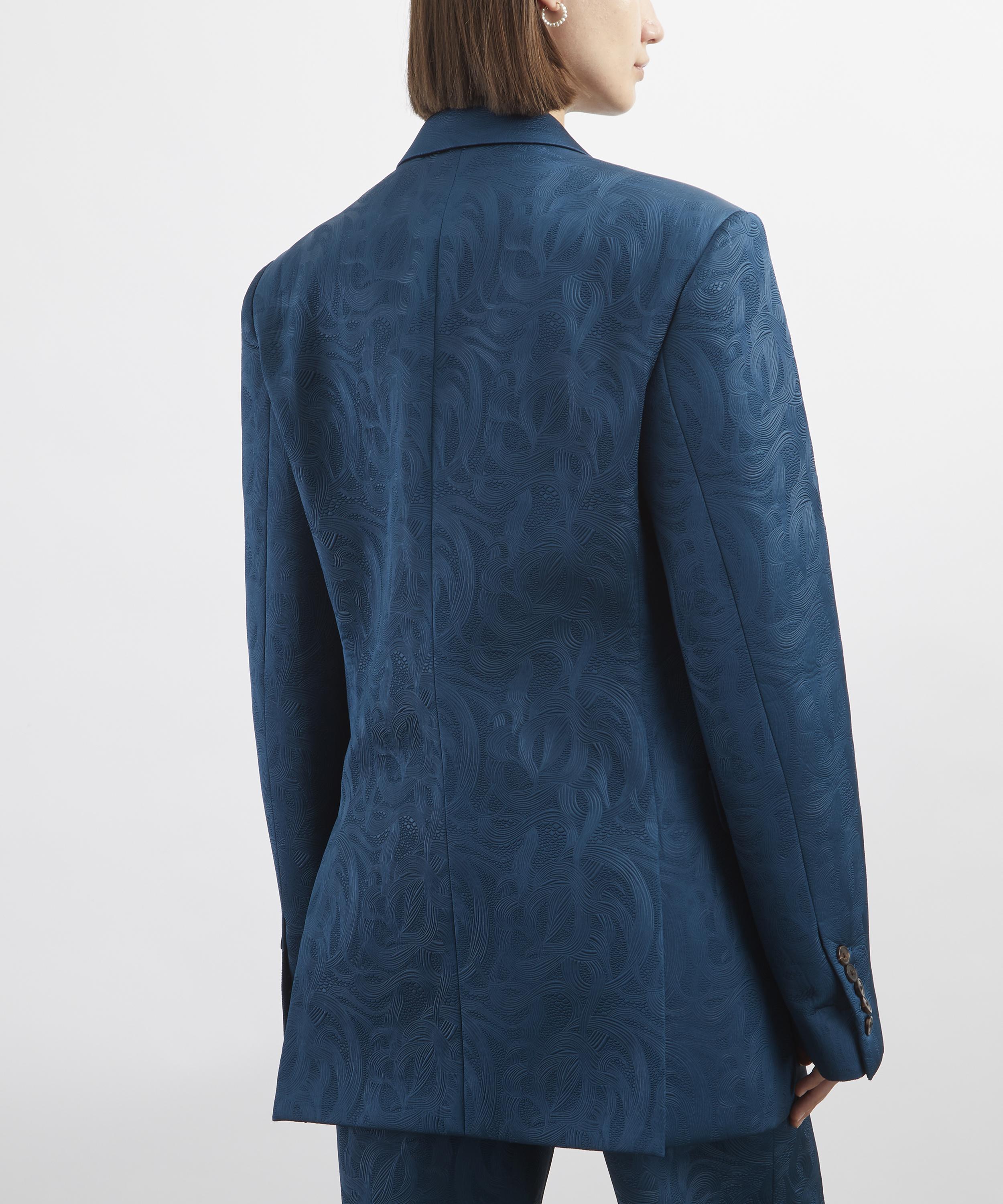 Dries Van Noten - Petrol Oversized Jacquard Blazer image number 3