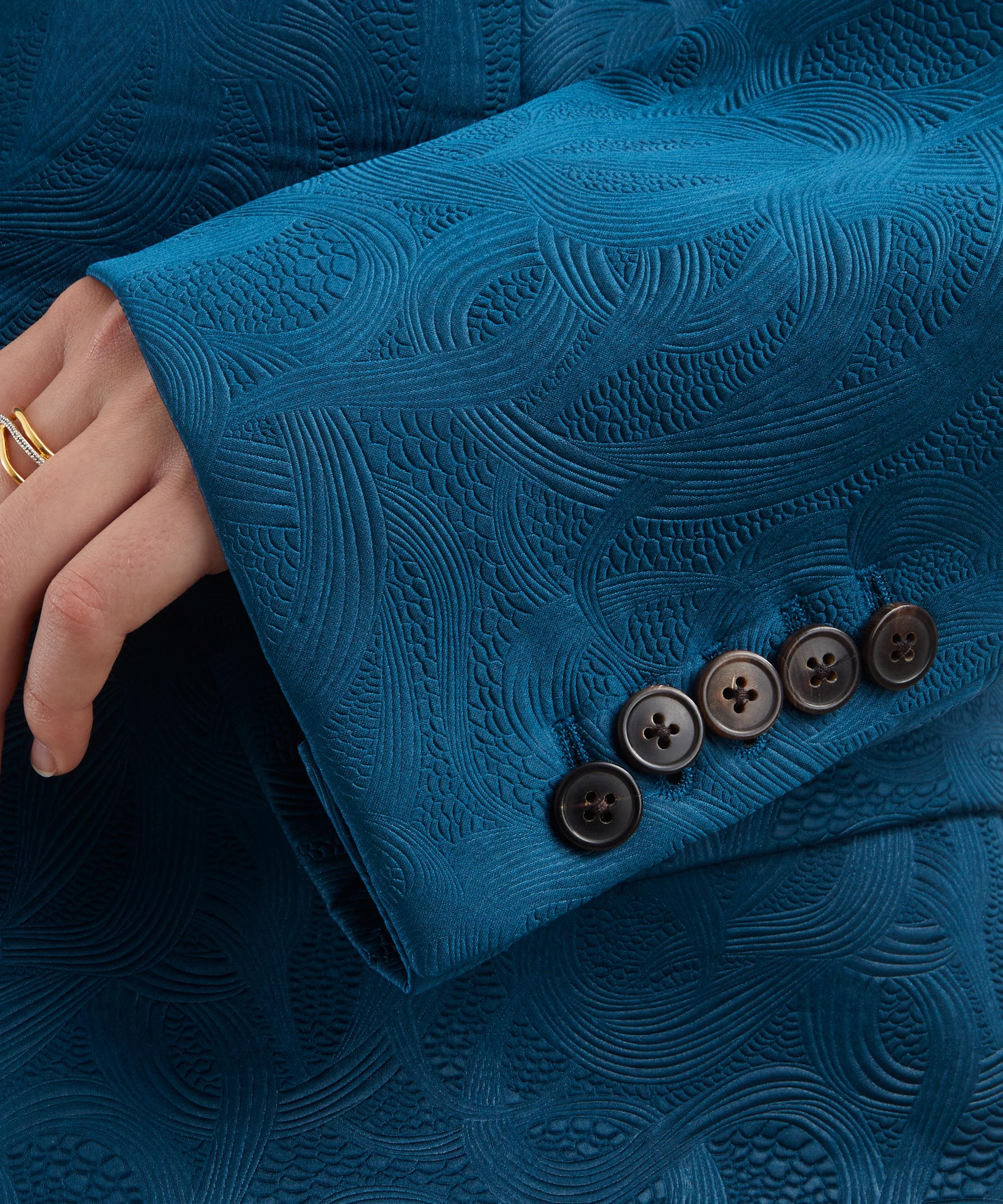 Dries Van Noten - Petrol Oversized Jacquard Blazer image number 4