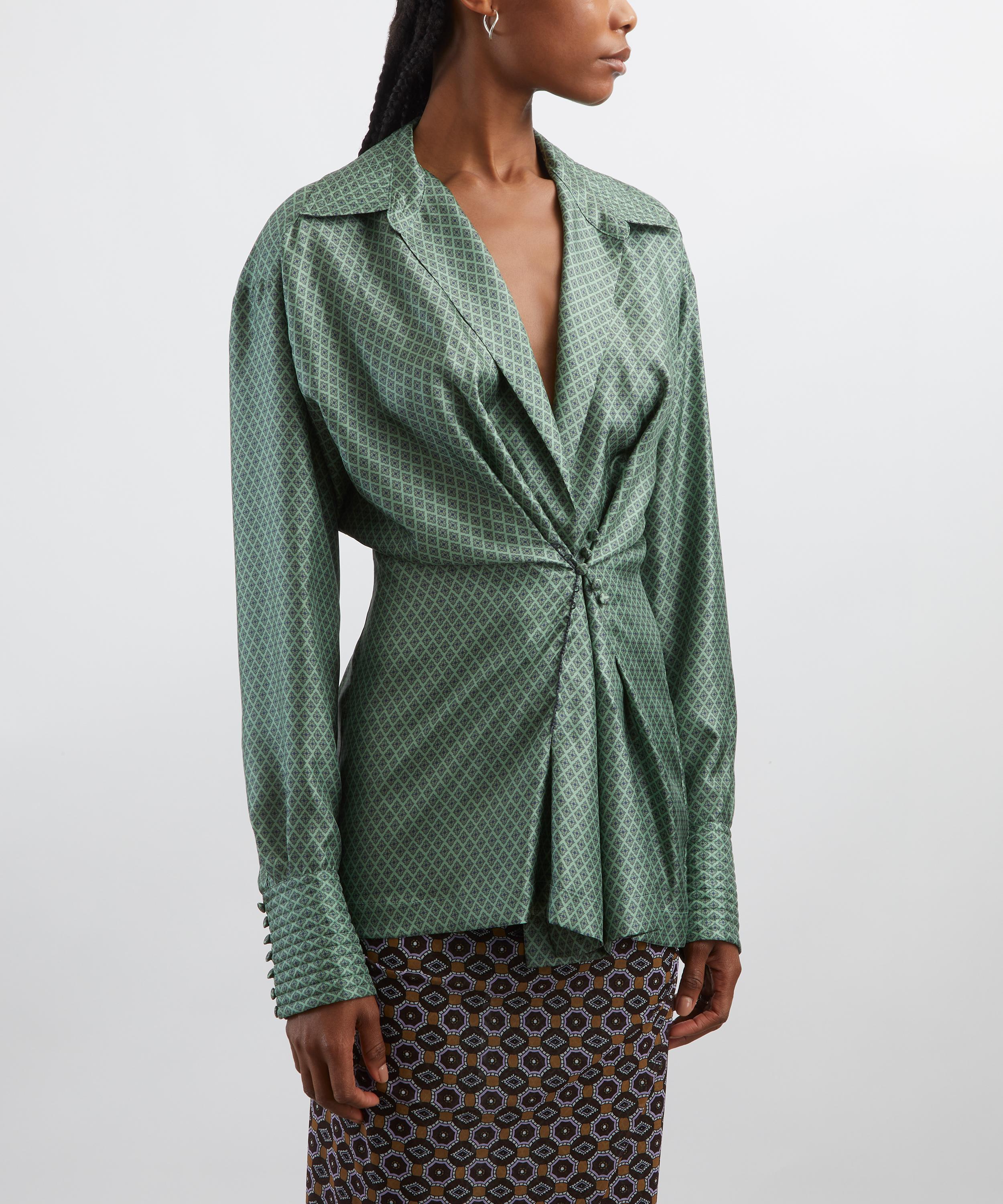 Dries Van Noten - Draped Silk Blouse image number 2
