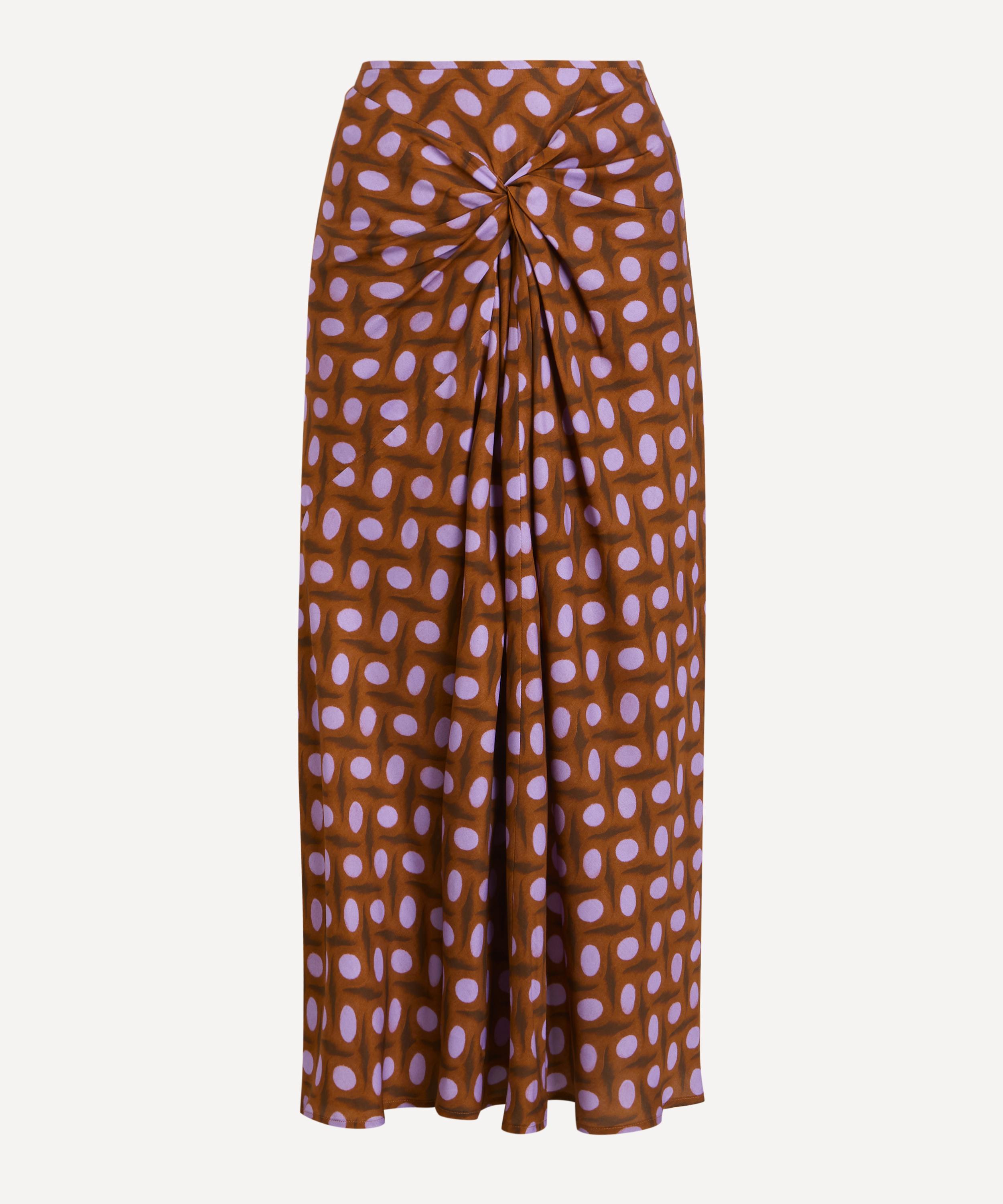 Dries Van Noten - Printed Crepe Midi Draped Skirt image number 0