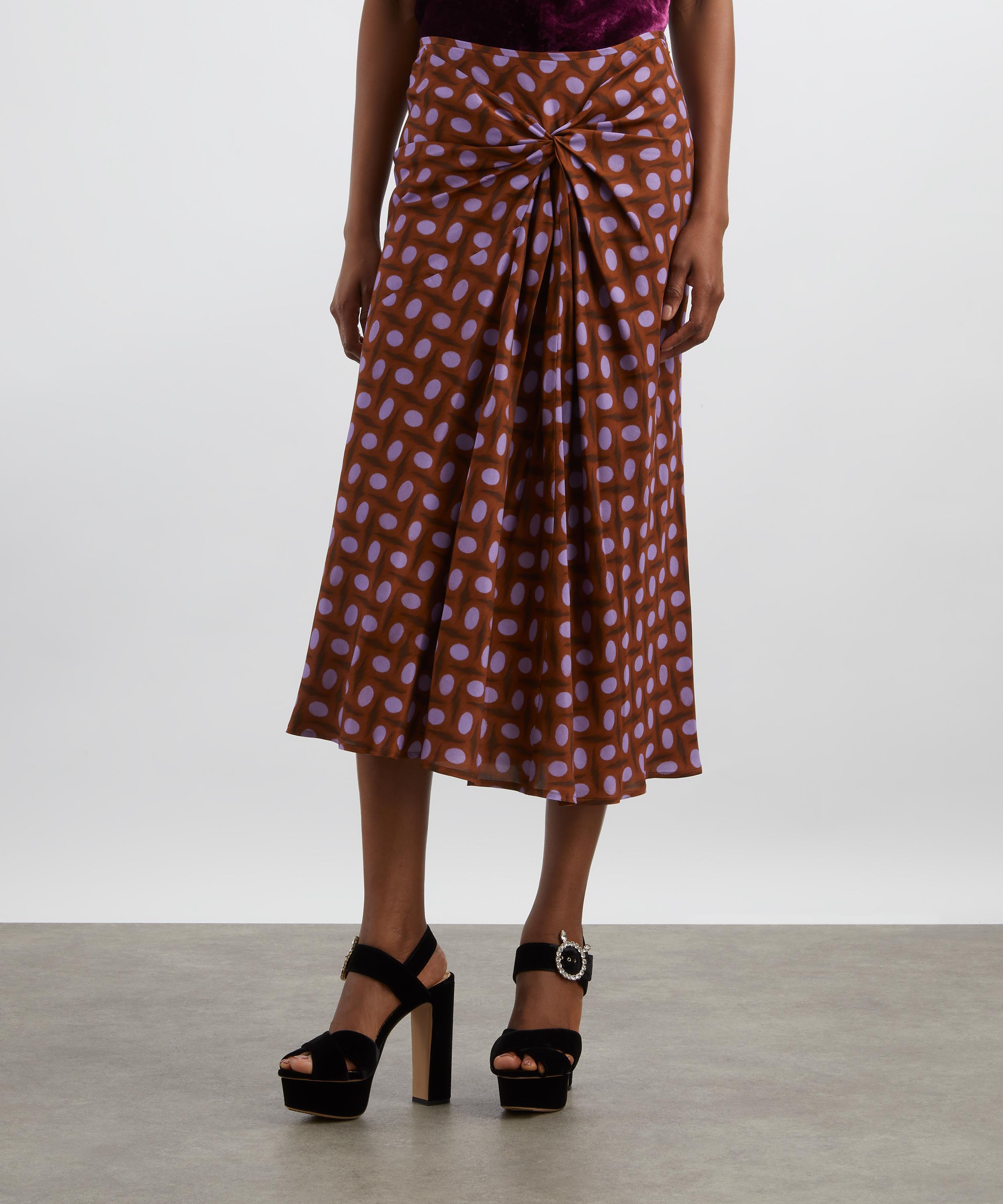 Dries Van Noten - Printed Crepe Midi Draped Skirt image number 2