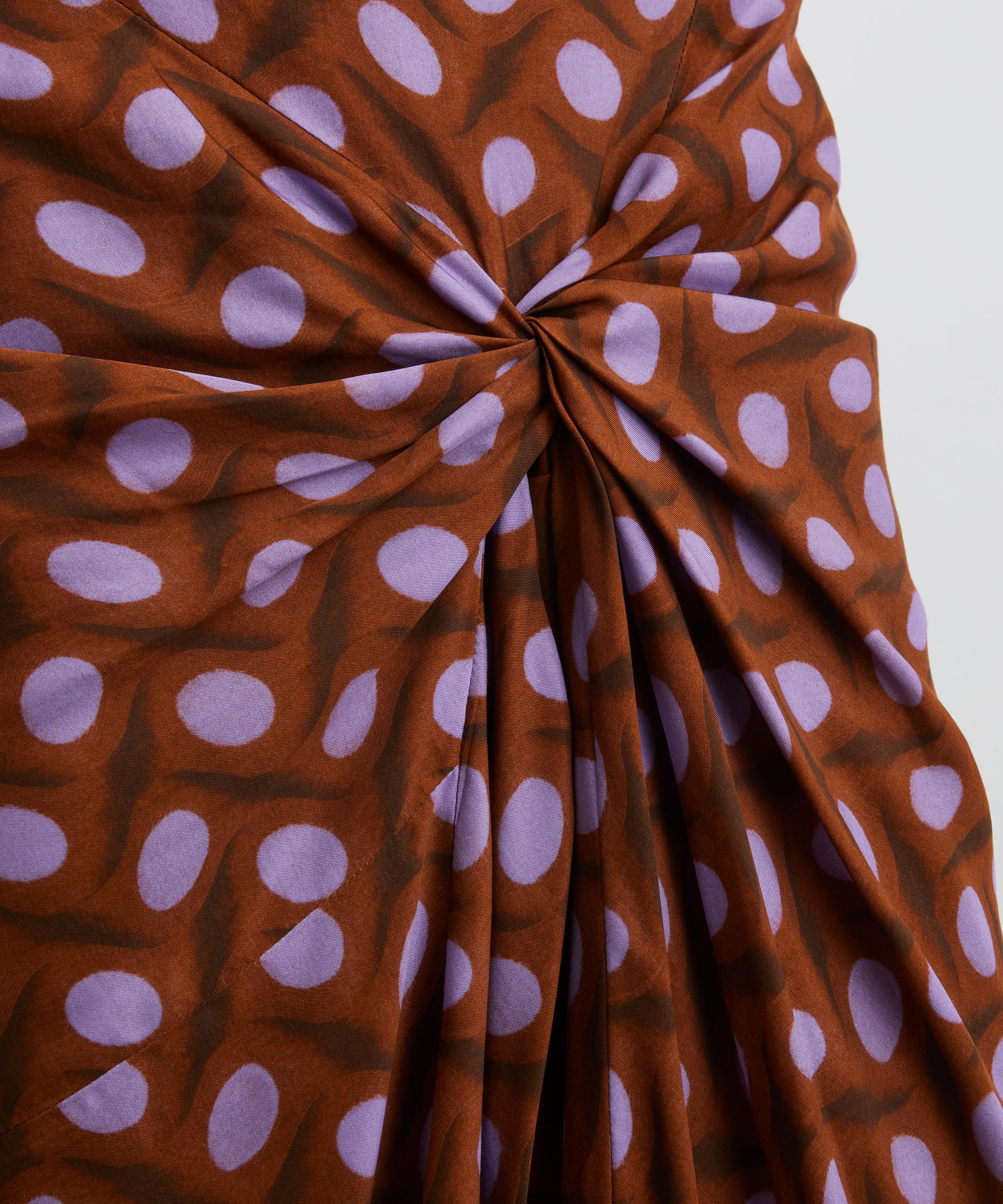 Dries Van Noten - Printed Crepe Midi Draped Skirt image number 4