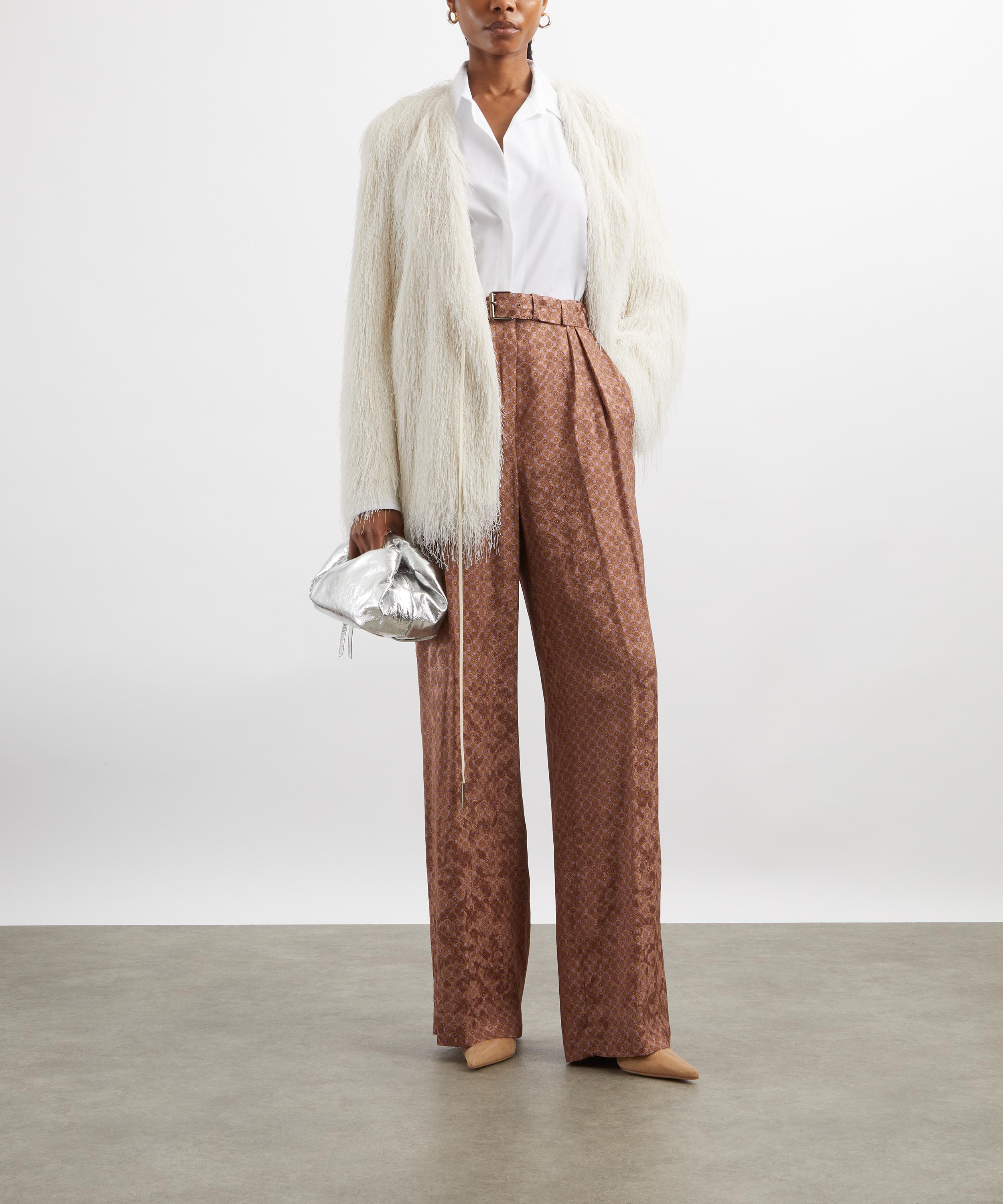 Dries Van Noten - Peaches Print Satin Trousers image number 1