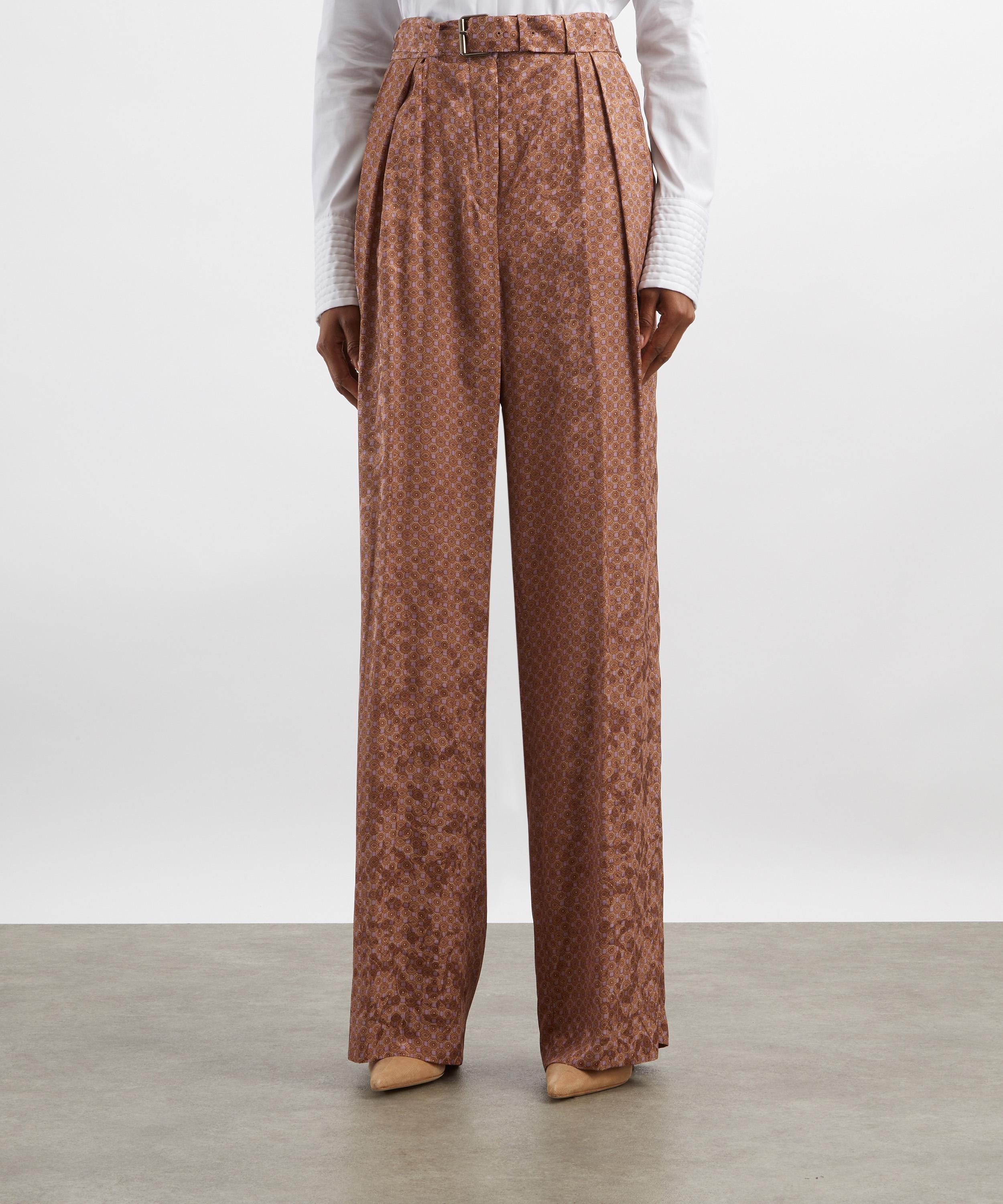 Dries Van Noten - Peaches Print Satin Trousers image number 2
