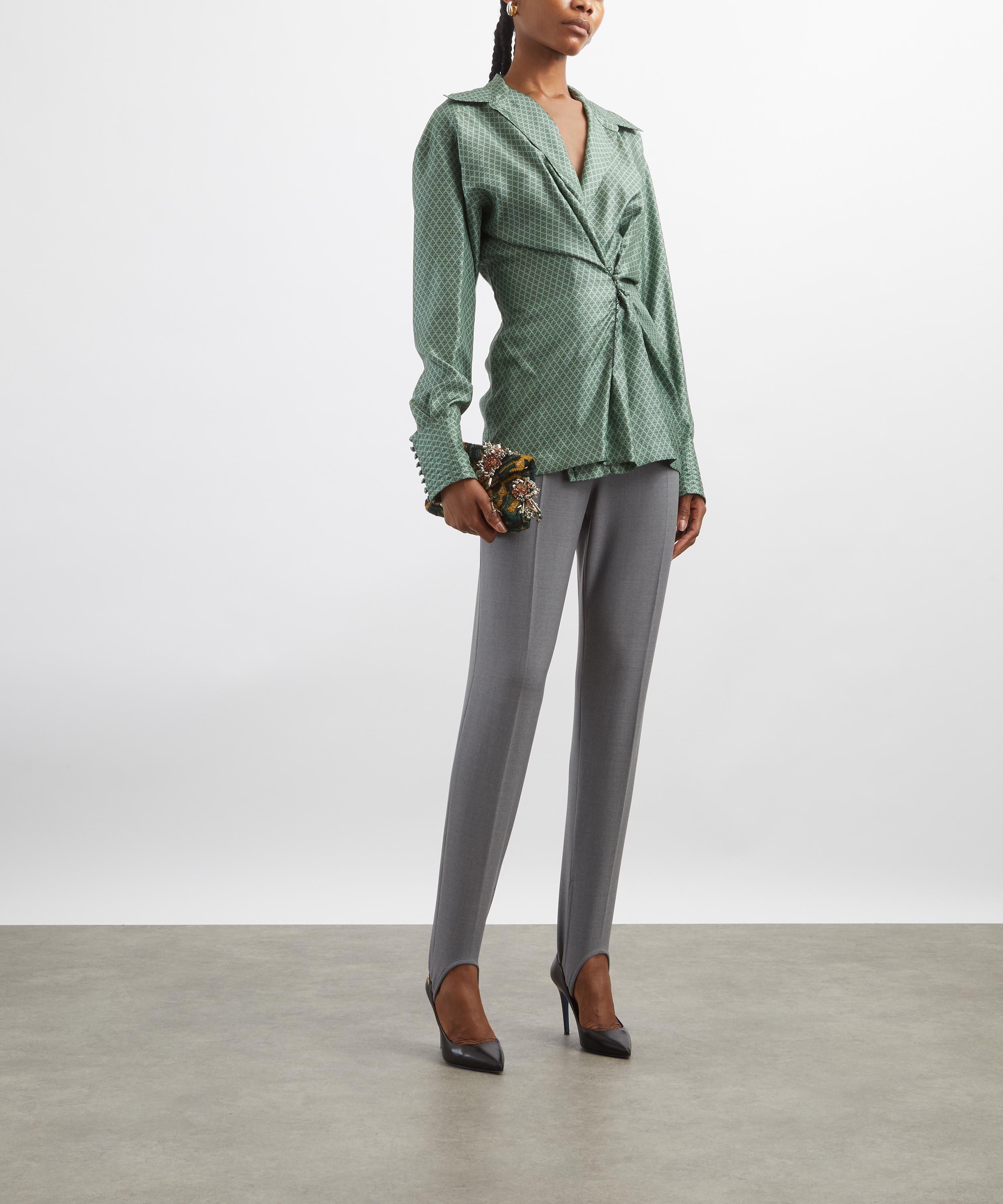 Dries Van Noten - Grey Stirrup Trousers image number 1