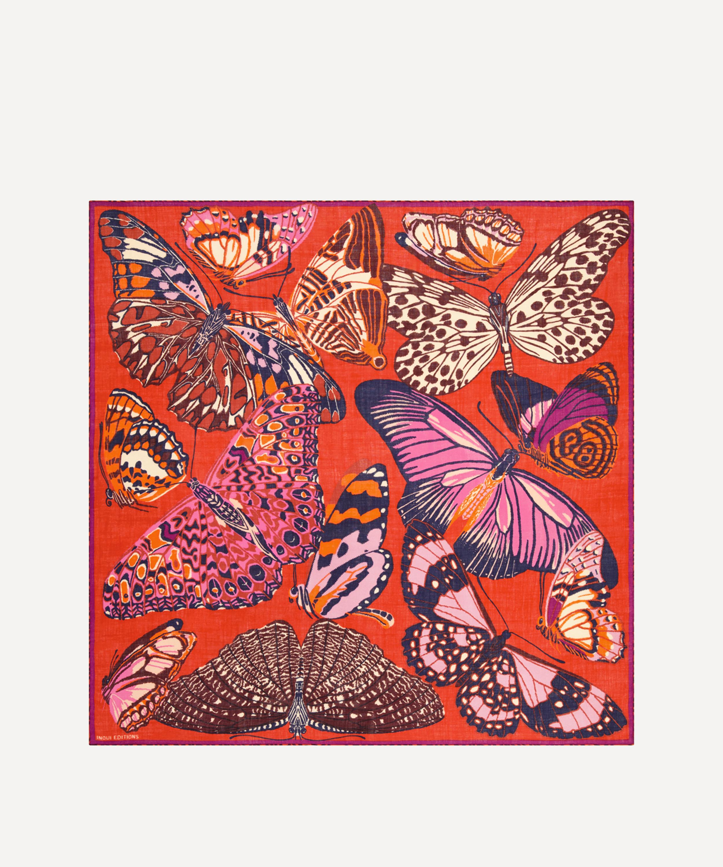 Inoui Editions - Papillons Red Wool Scarf