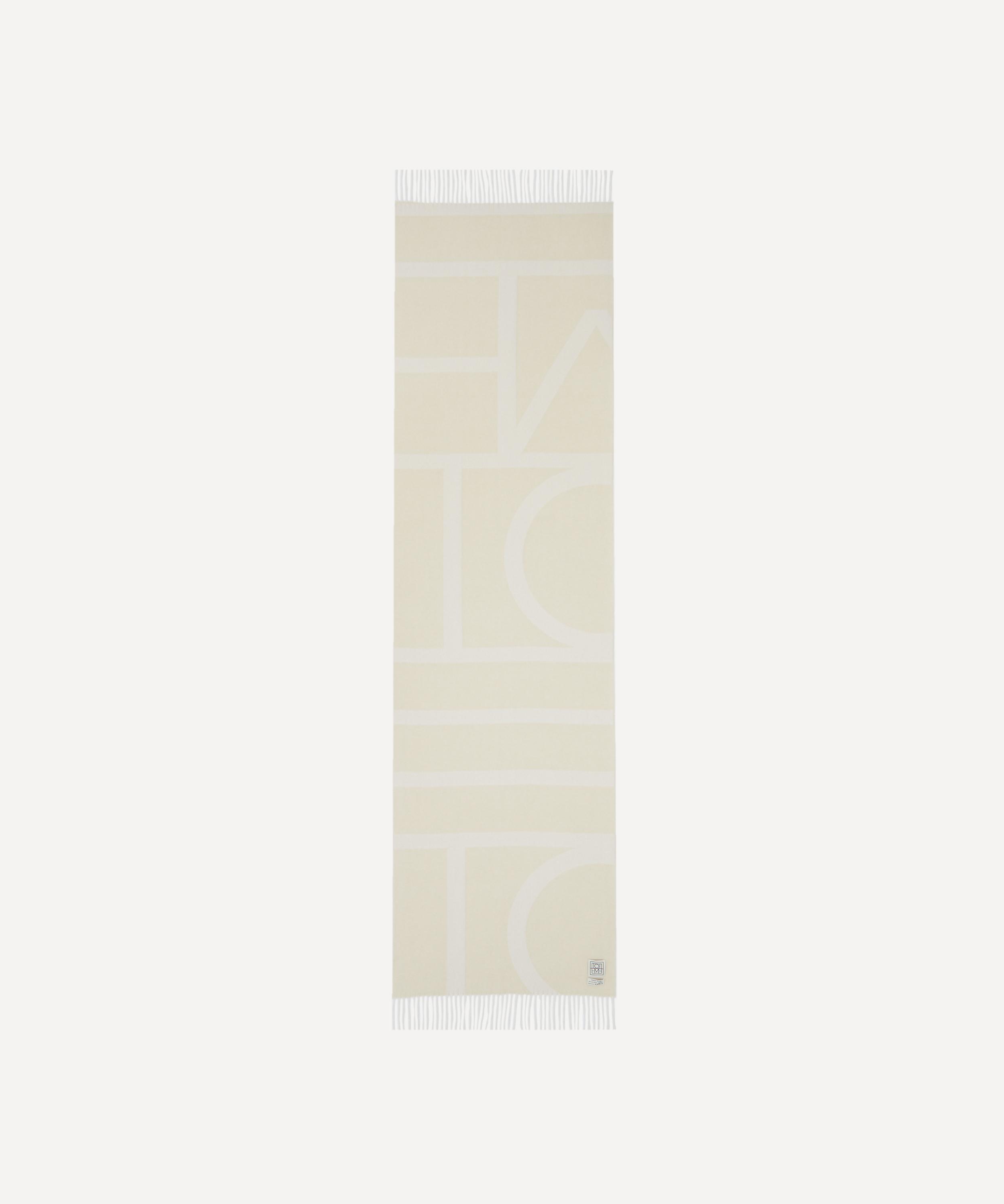 Toteme - Monogram Jacquard Wool Fringed Scarf image number 1