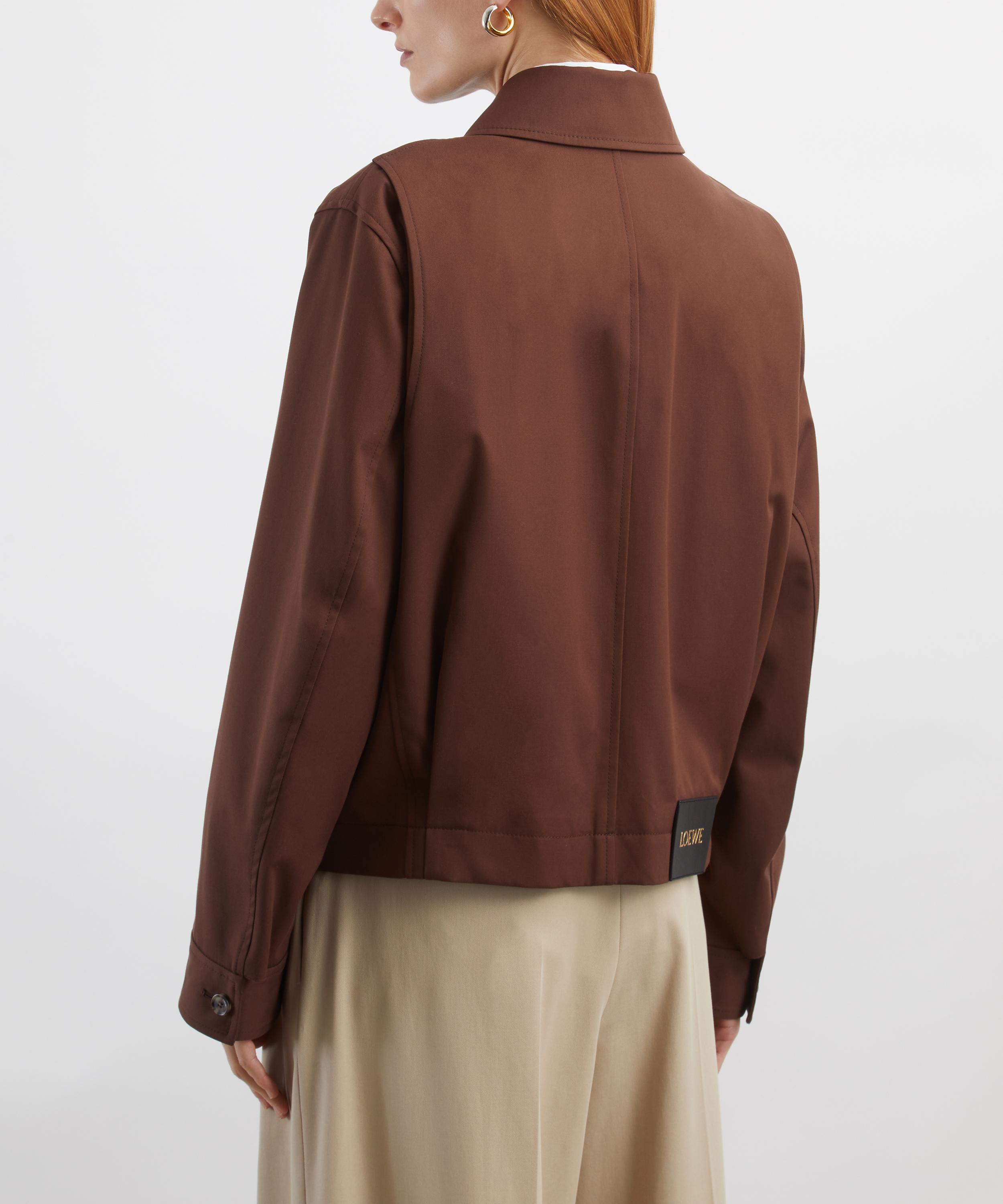Loewe - Brown Belted Silk Twill Jacket image number 3