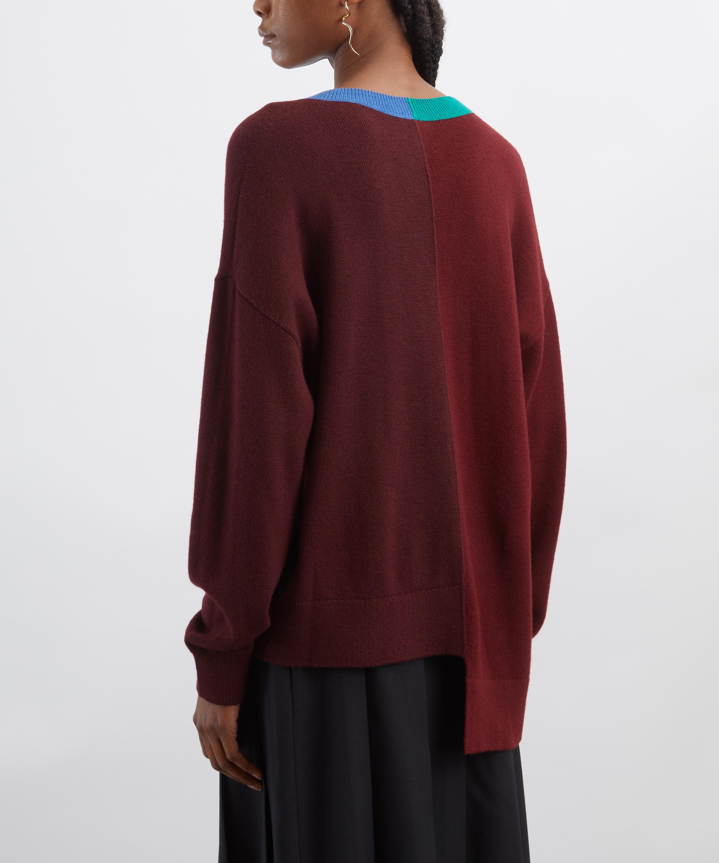 Loewe - Asymmetric Wool V-Neck Jumper image number 3