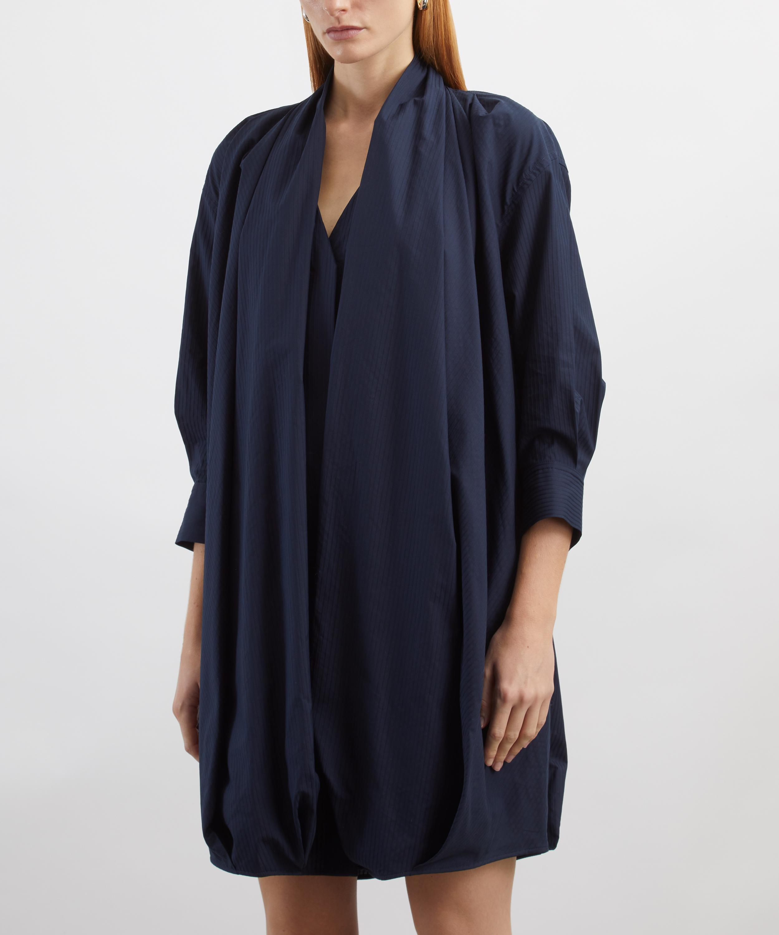 Loewe - Navy Blue Draped Balloon Mini Dress image number 2