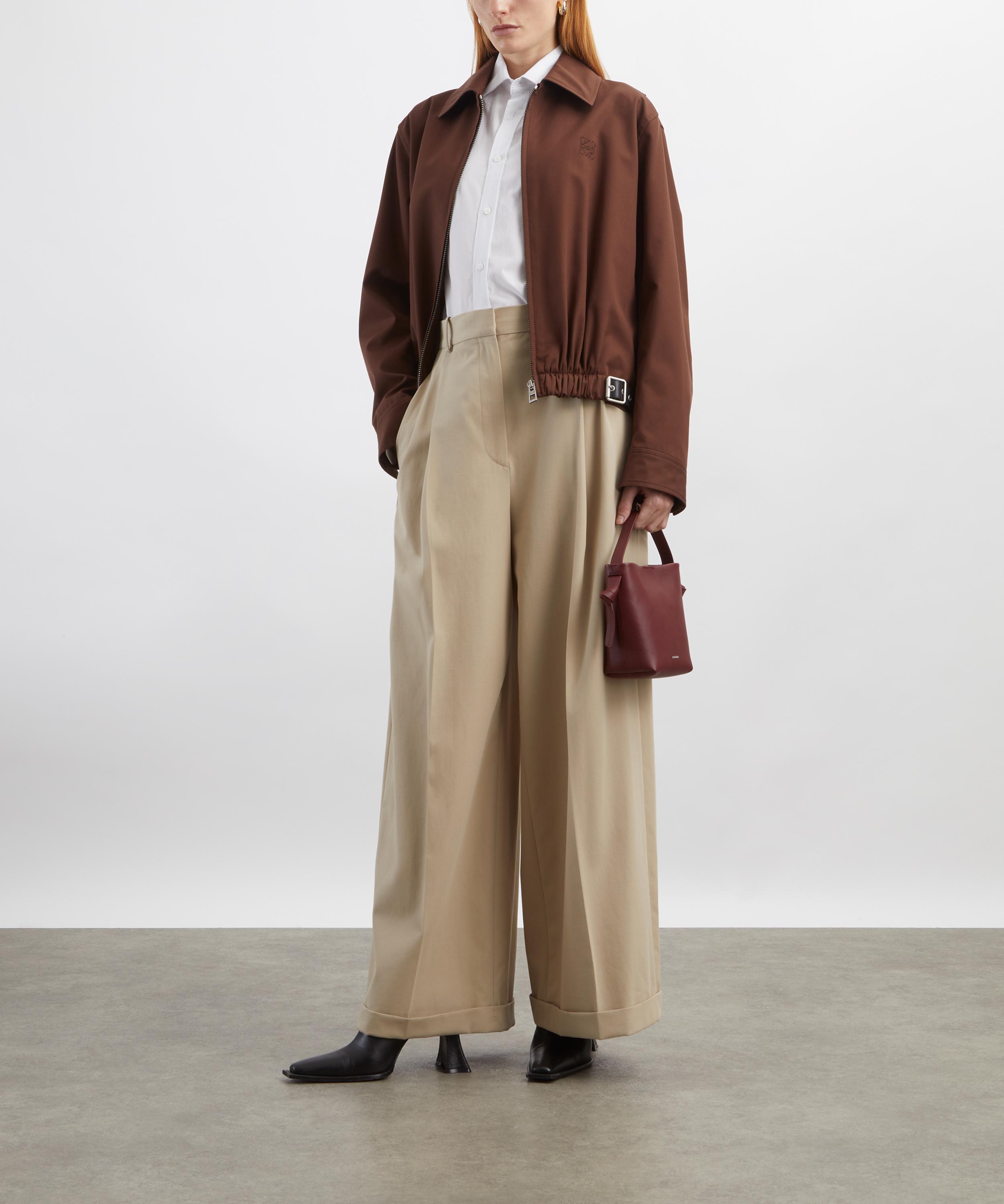 Loewe - Beige Cotton Gabardine Wide-Leg Trousers image number 1