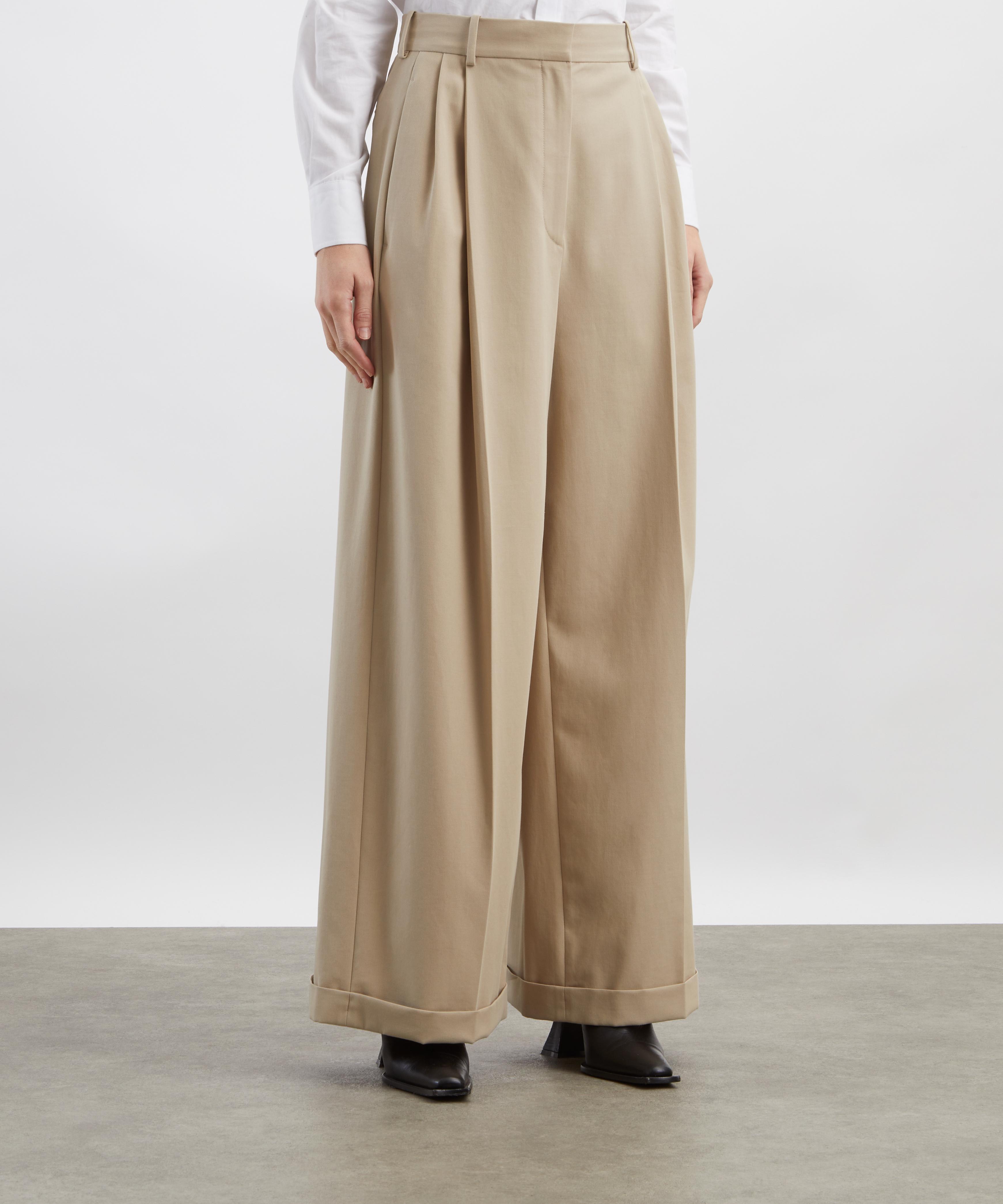 Loewe - Beige Cotton Gabardine Wide-Leg Trousers image number 2