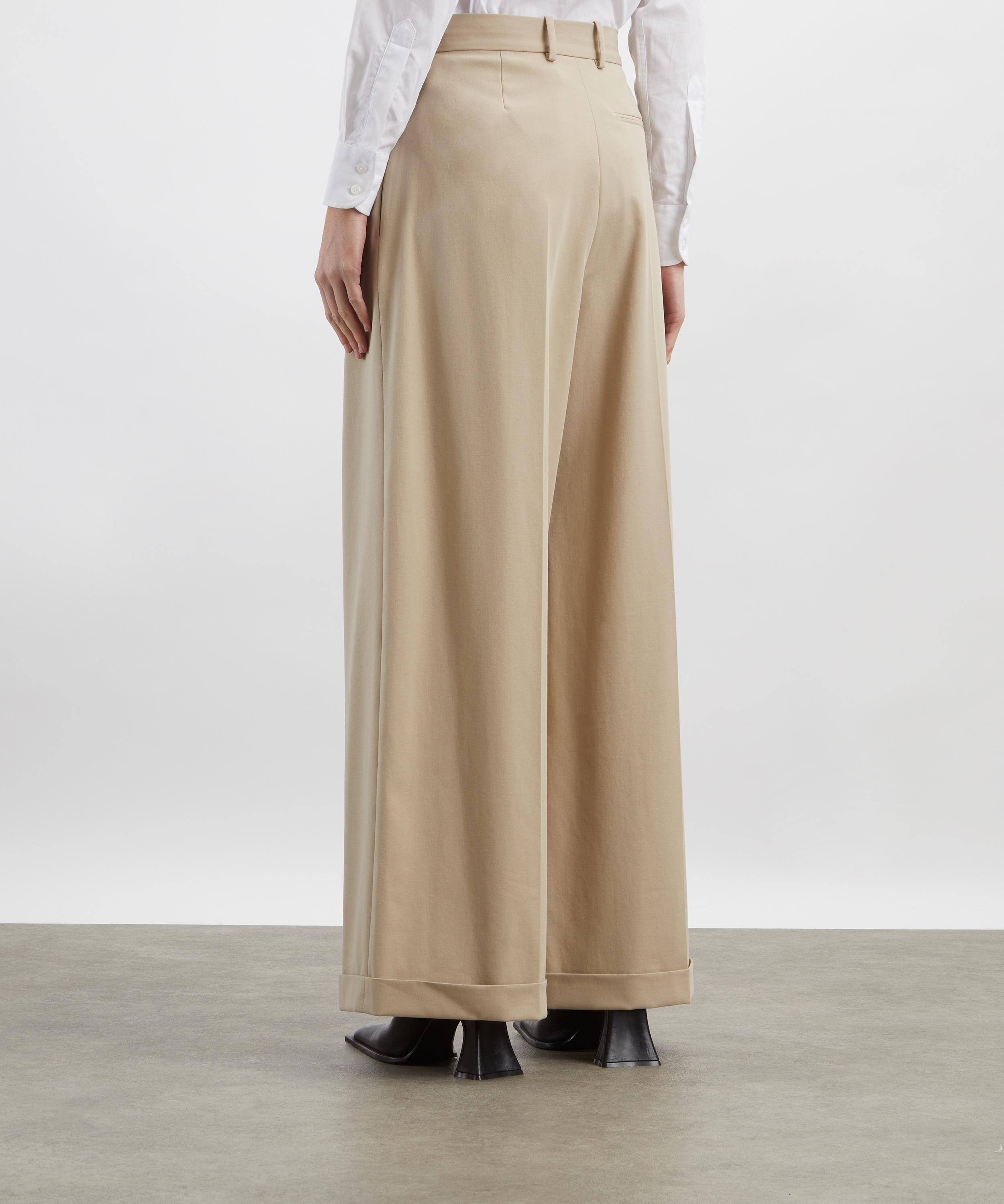 Loewe - Beige Cotton Gabardine Wide-Leg Trousers image number 3