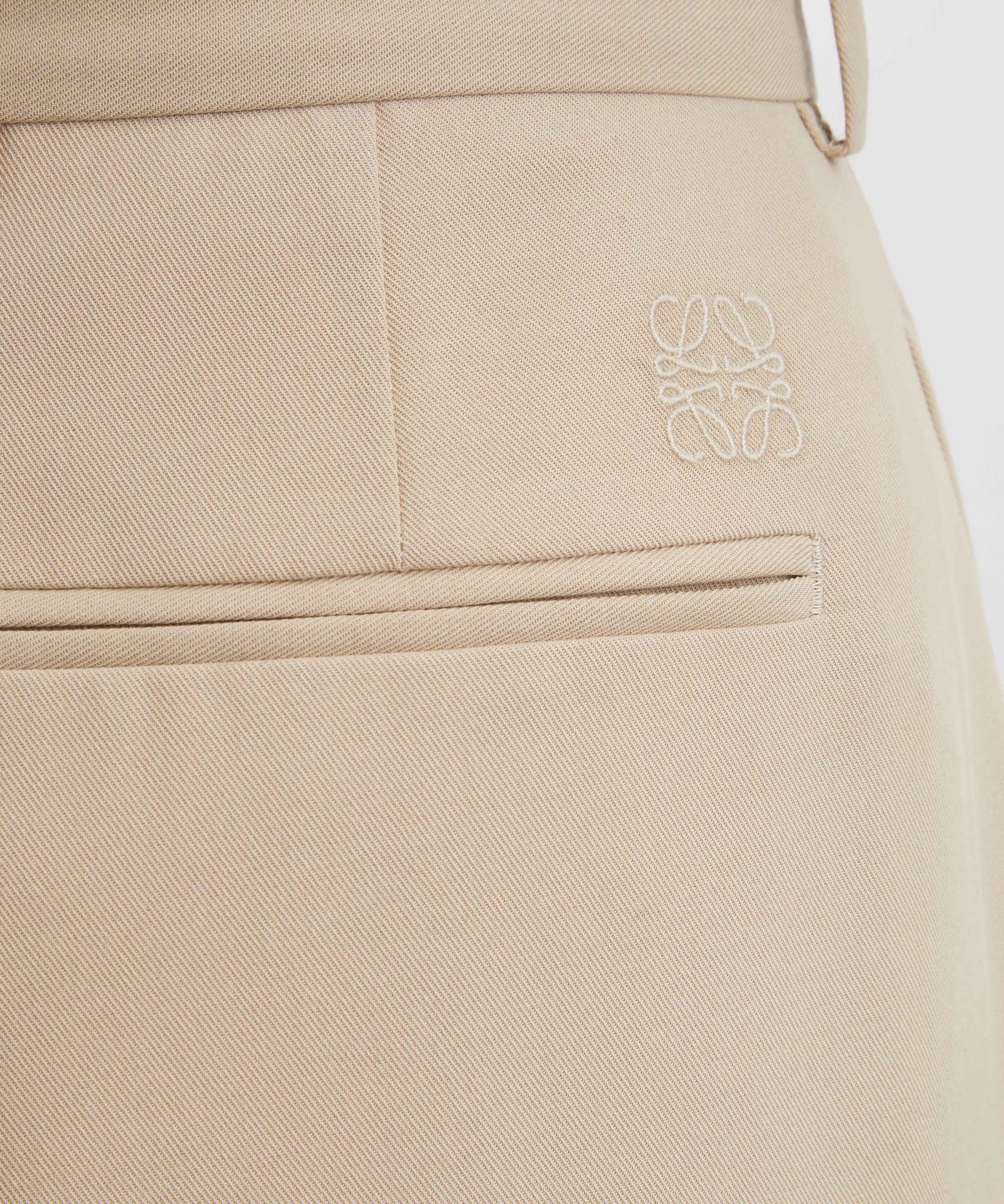 Loewe - Beige Cotton Gabardine Wide-Leg Trousers image number 4