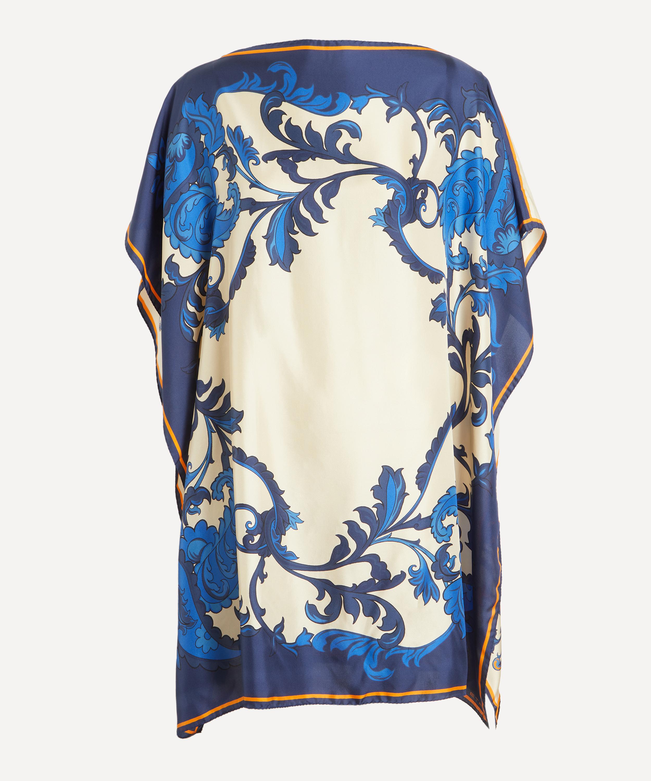 Etro - Print Asymmetric Silk Poncho