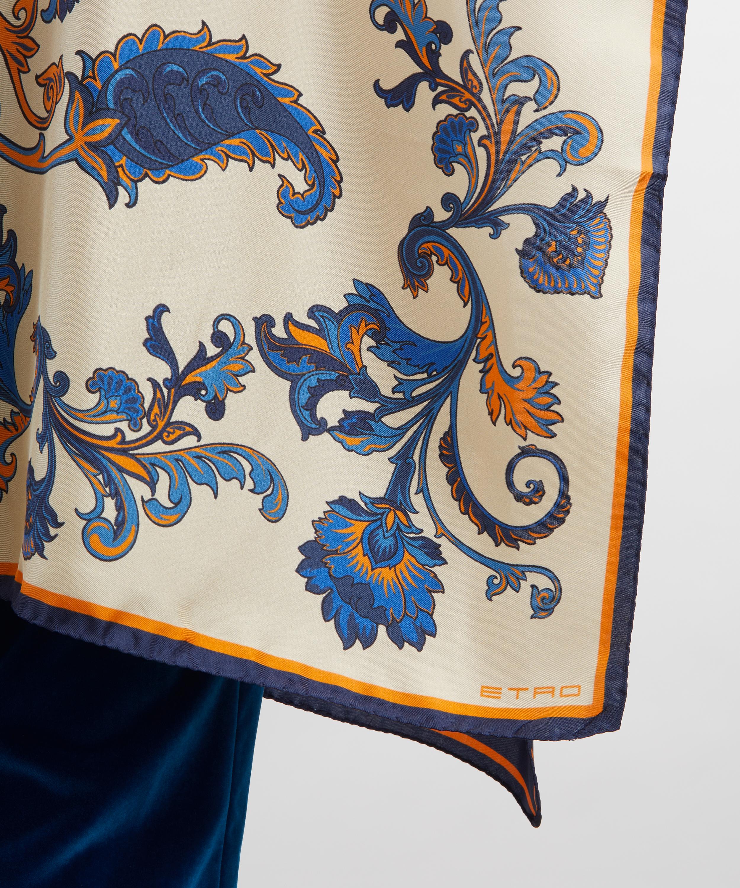 Etro - Print Asymmetric Silk Poncho image number 4