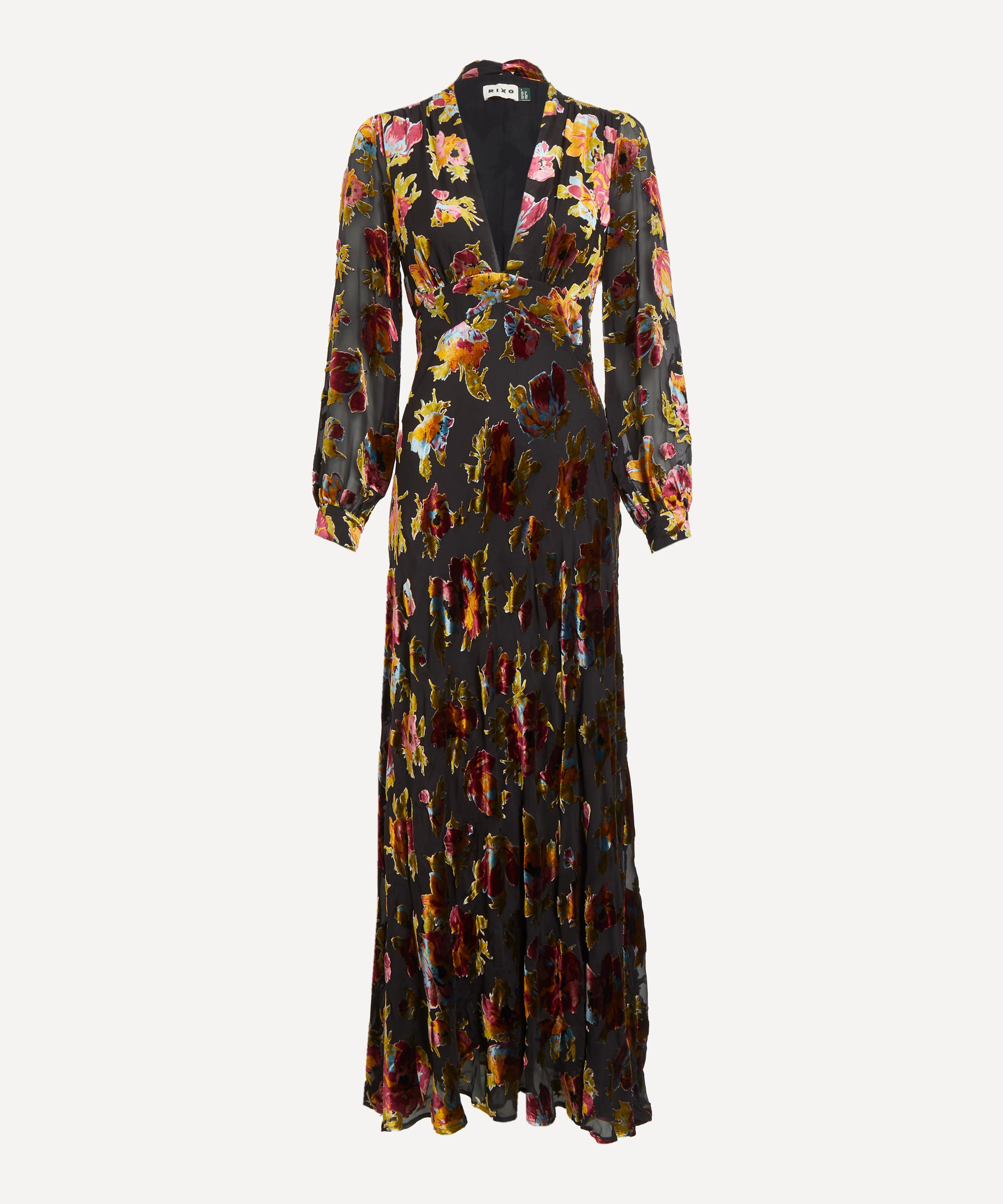 RIXO - Emory Silk-Velvet Devoré Gown