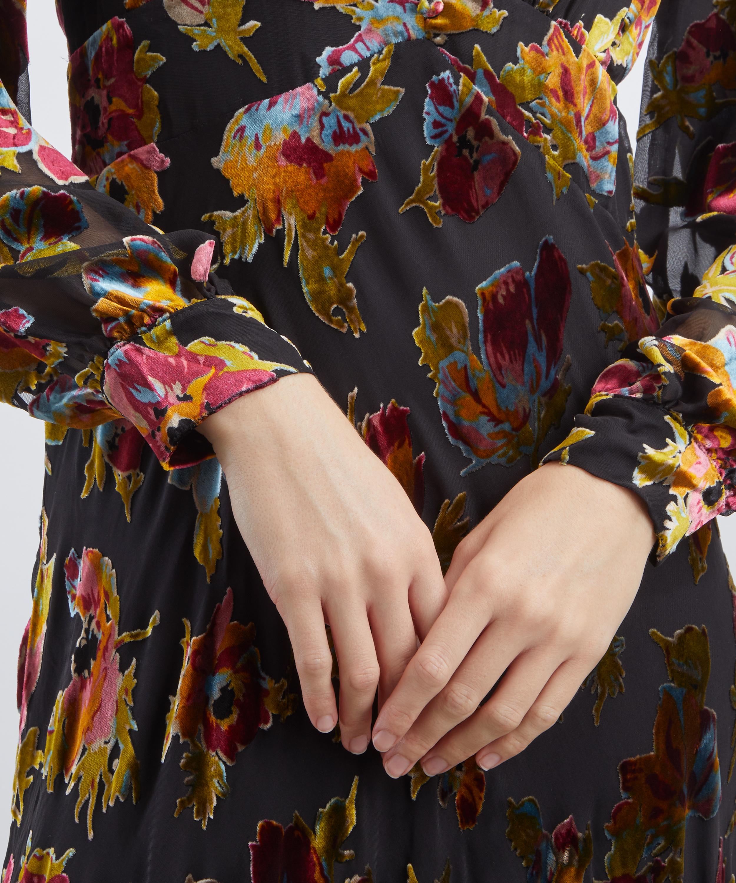 RIXO - Emory Silk-Velvet Devoré Gown image number 4