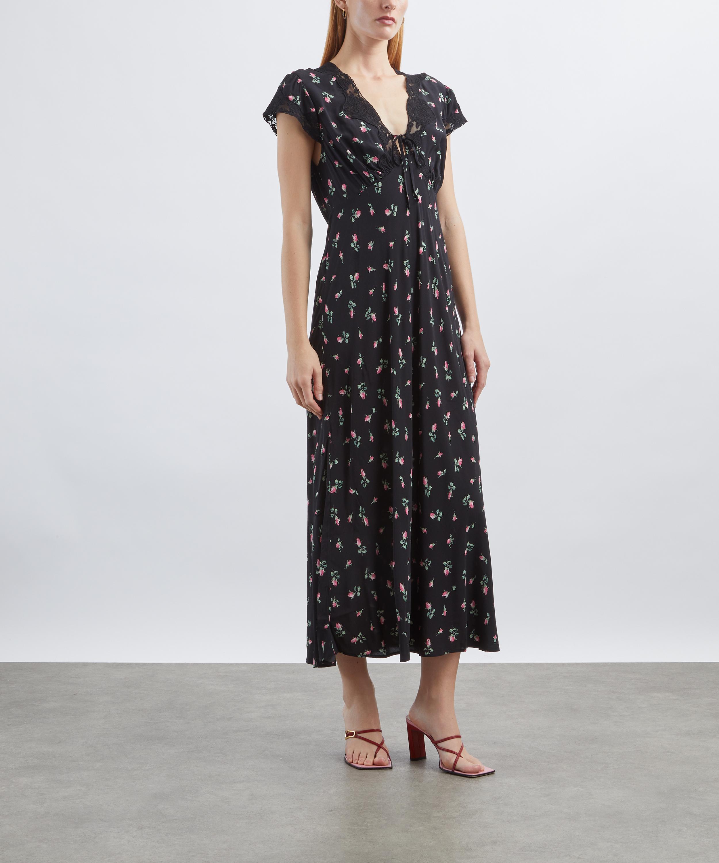 RIXO - Amari Sienna Bud Black Dress  image number 2
