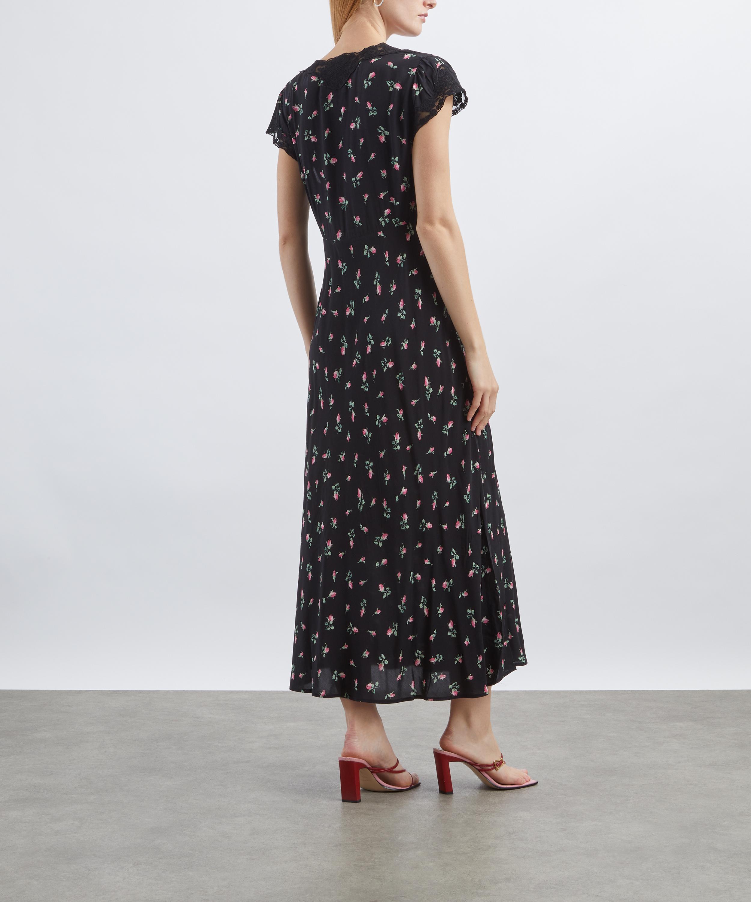RIXO - Amari Sienna Bud Black Dress  image number 3