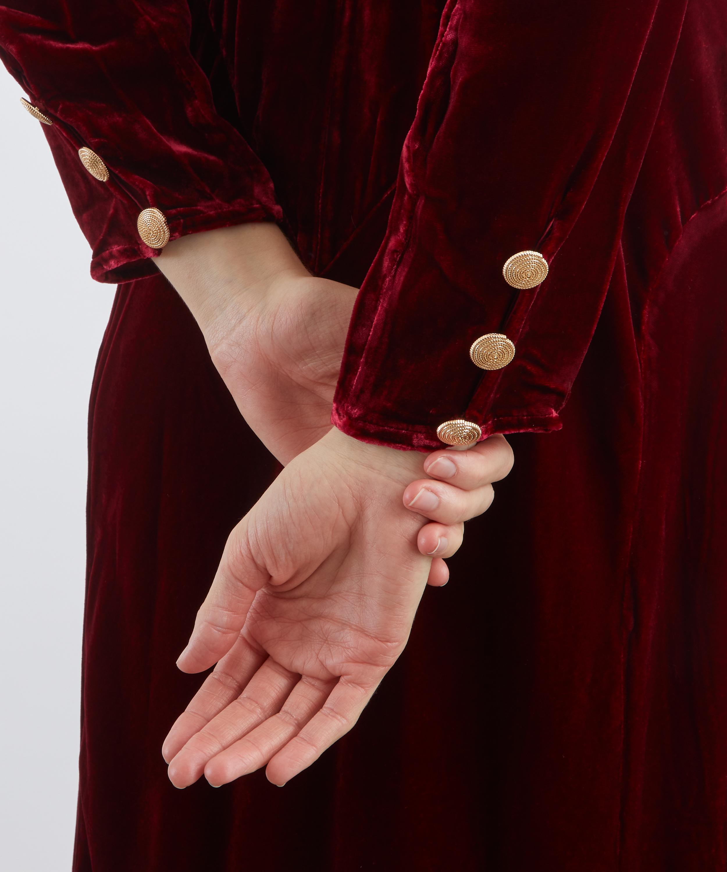 RIXO - Devina Burgundy Silk-Velvet Dress  image number 4