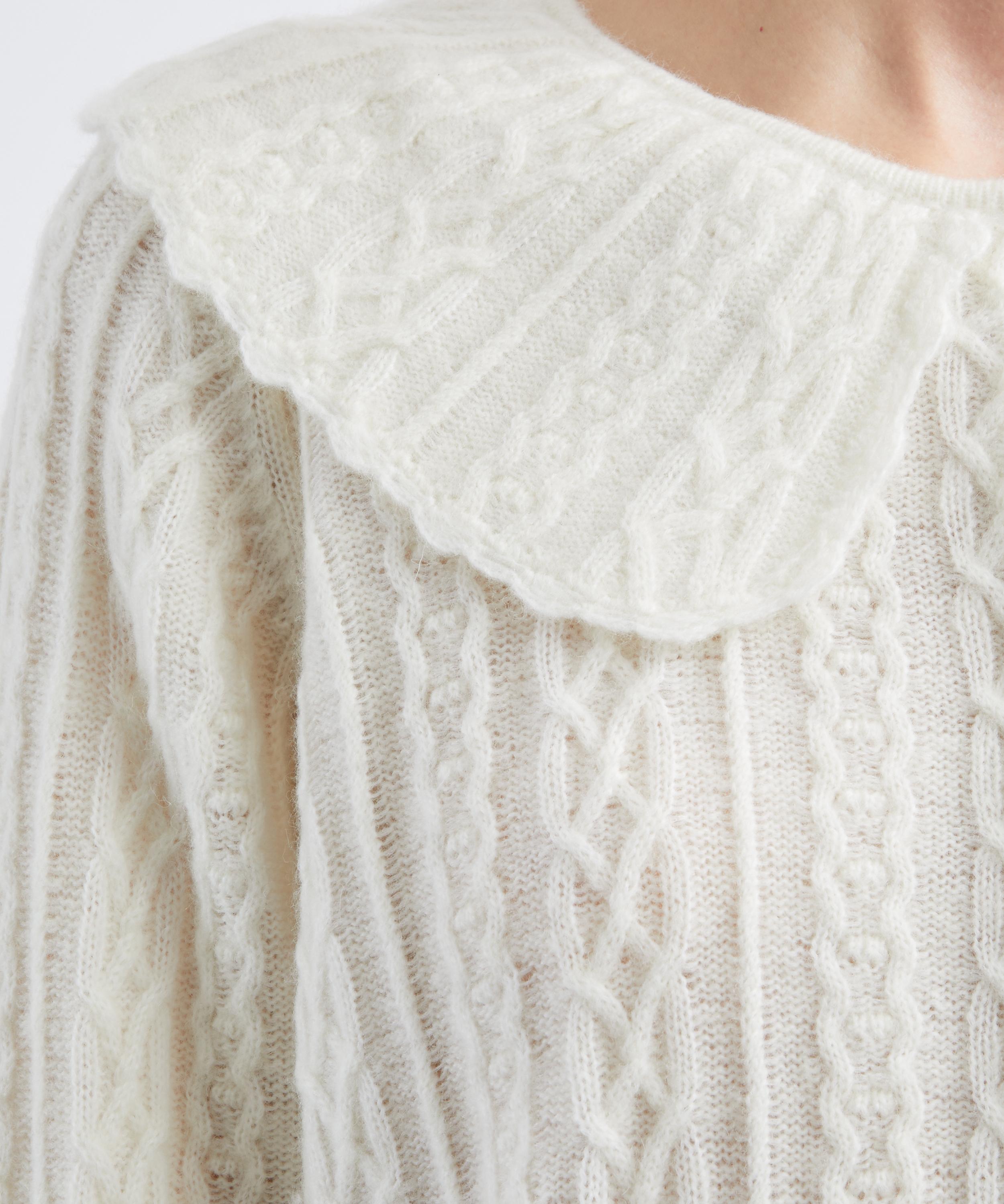 RIXO - Jelena Cream Wool-Blend Cardigan image number 4