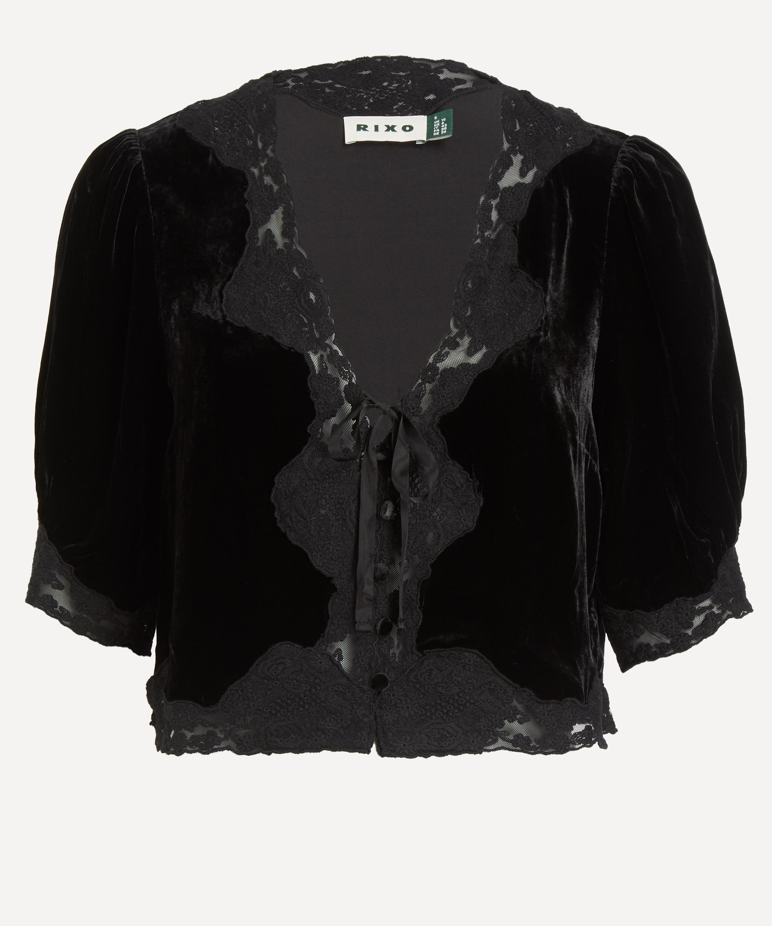 RIXO - Ursula Silk-Velvet Top image number 0