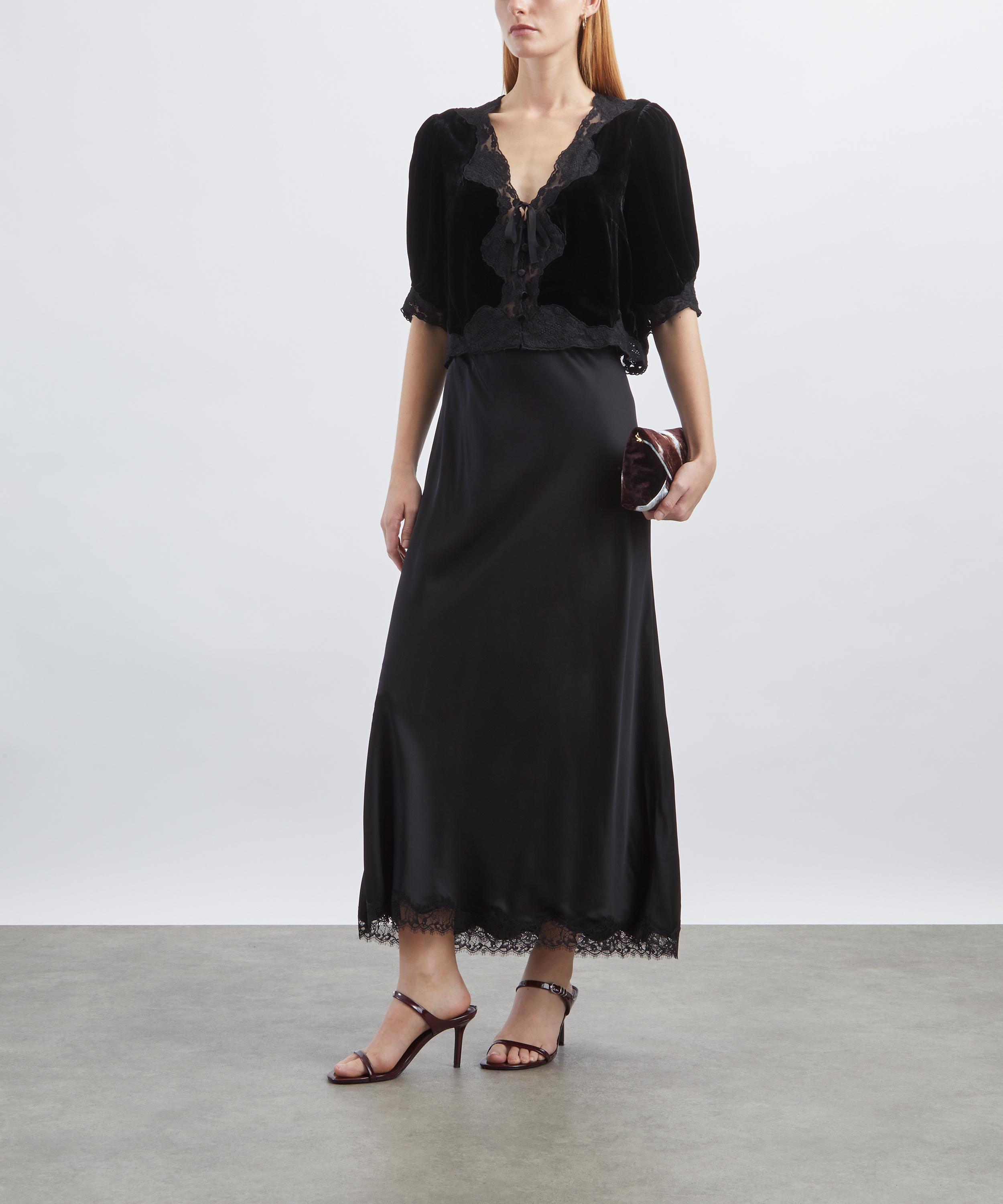 RIXO - Ursula Silk-Velvet Top image number 1