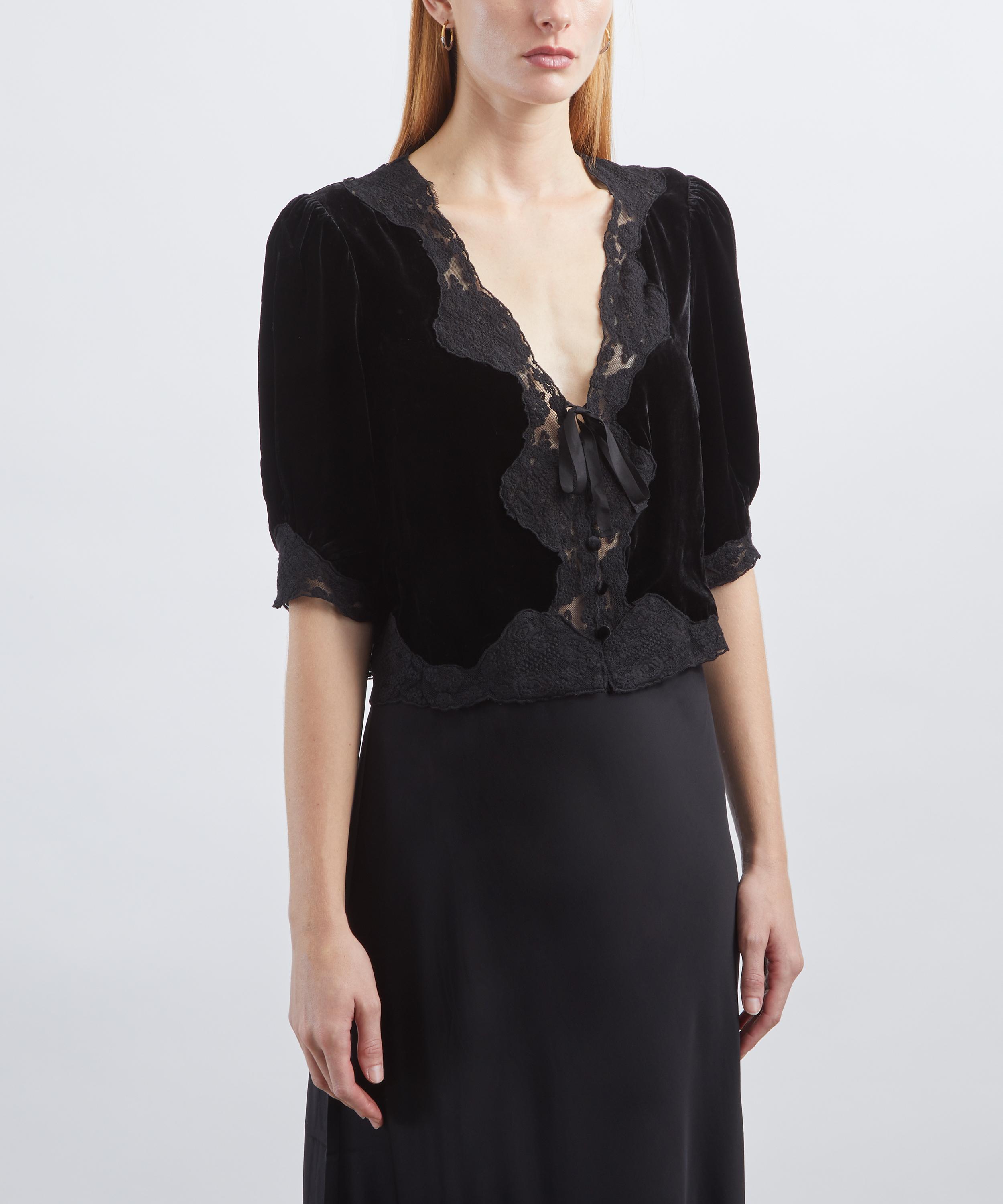 RIXO - Ursula Silk-Velvet Top image number 2