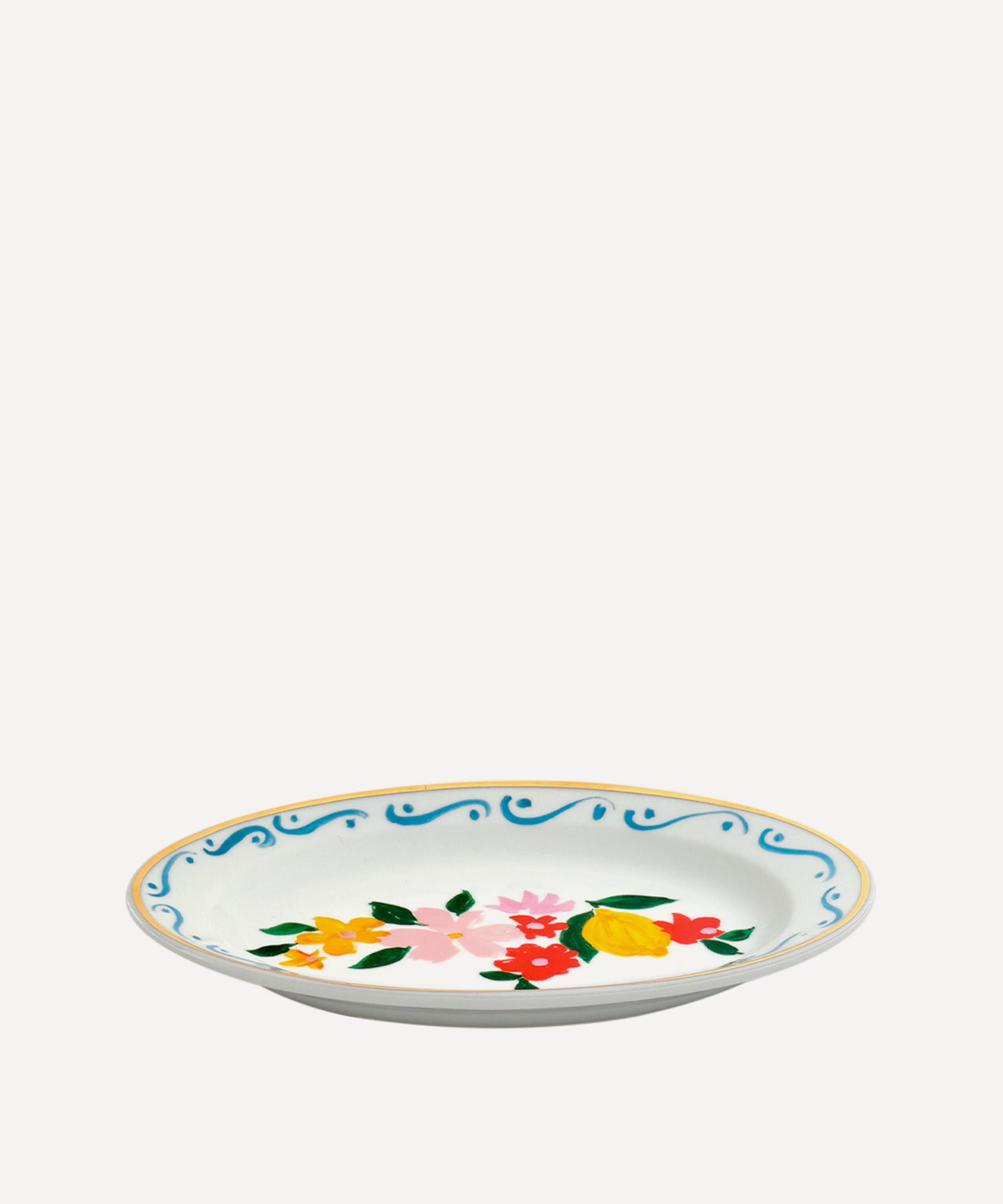 Bitossi - Flowers and Lemons Porcelain Oval Tray image number 1