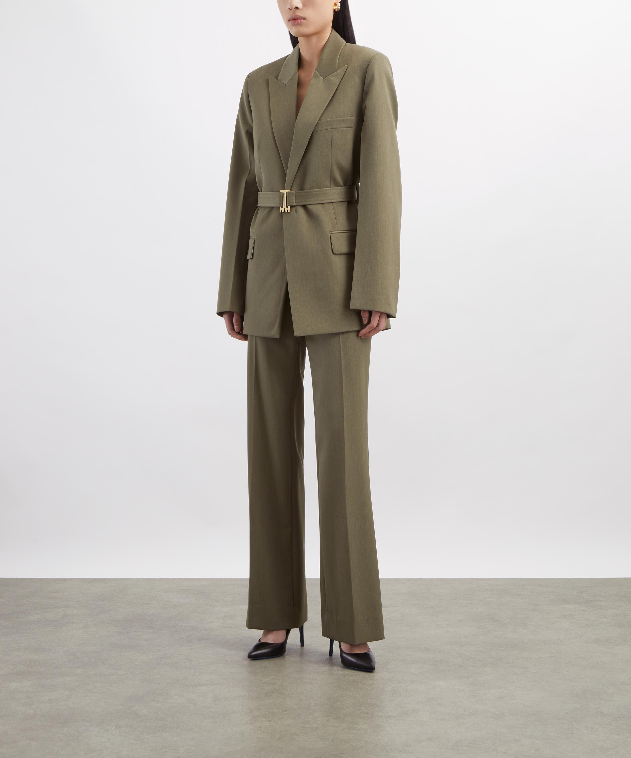 Victoria Beckham - Sage Melange Belted Tailored Jacket image number 1