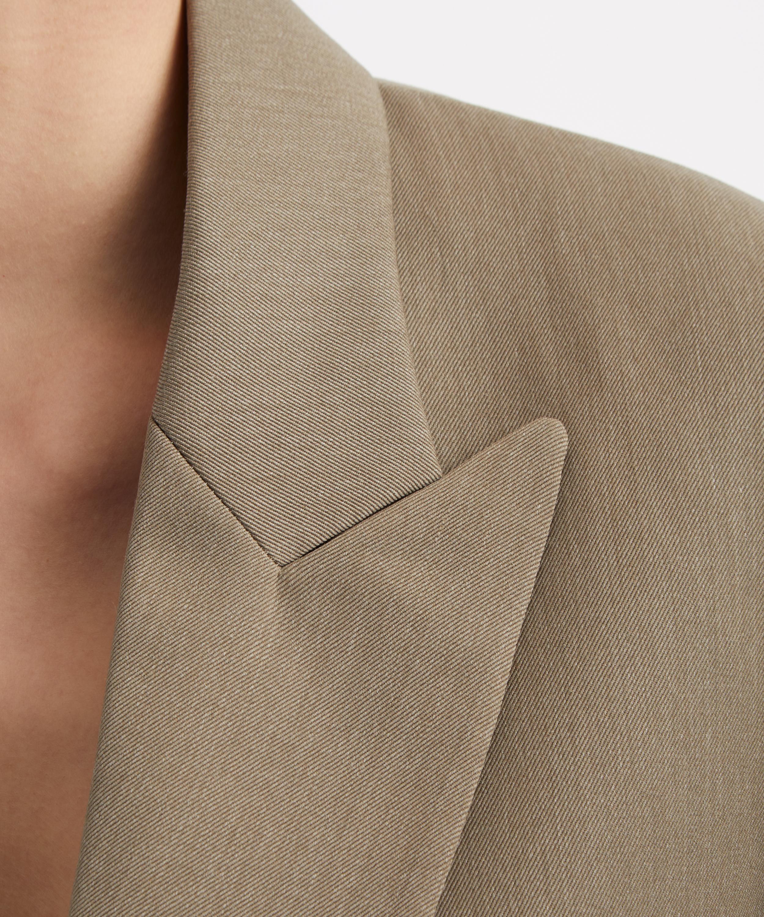 Victoria Beckham - Sage Melange Belted Tailored Jacket image number 4