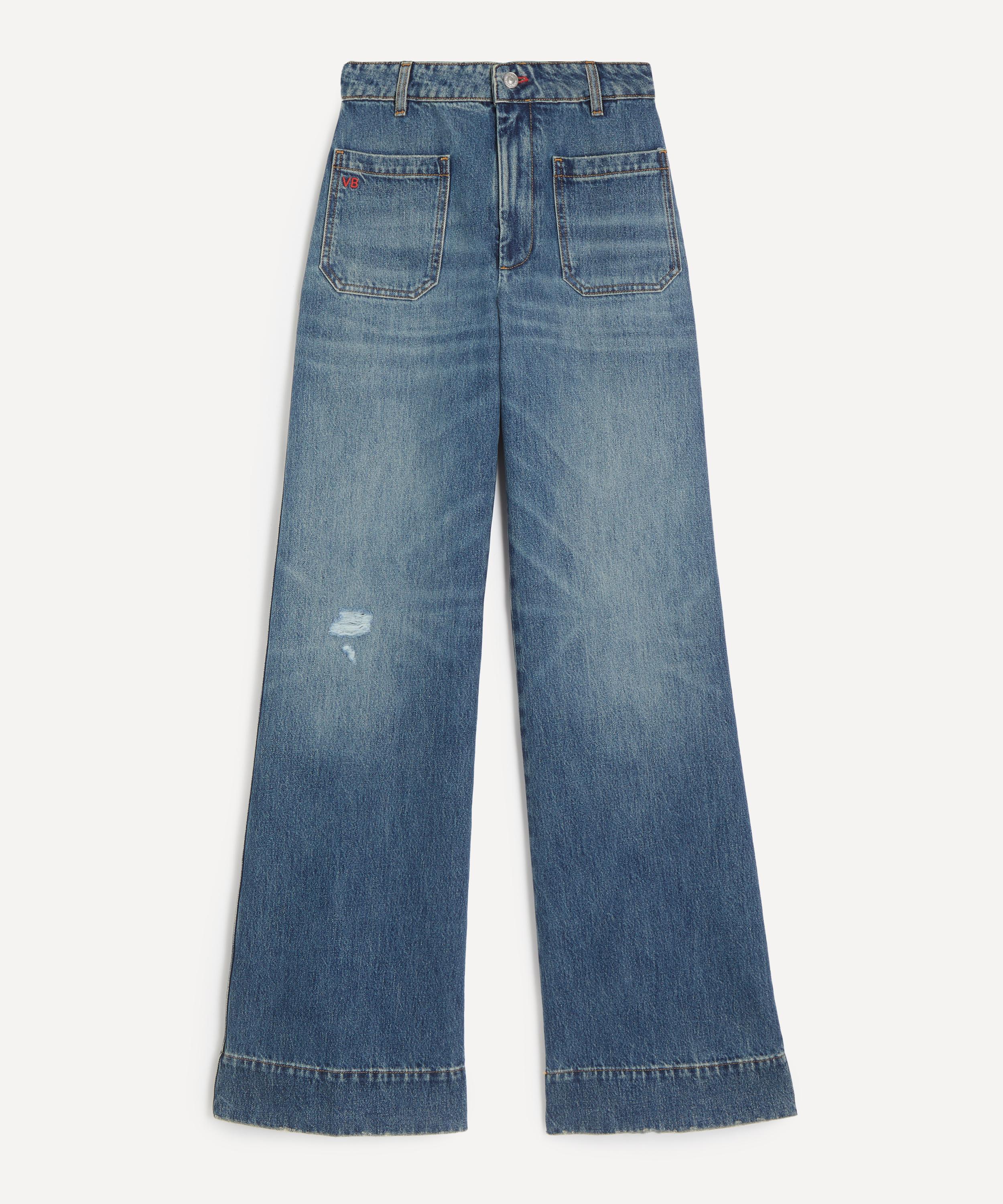Victoria Beckham - Alina Worn Blue Wash Jeans