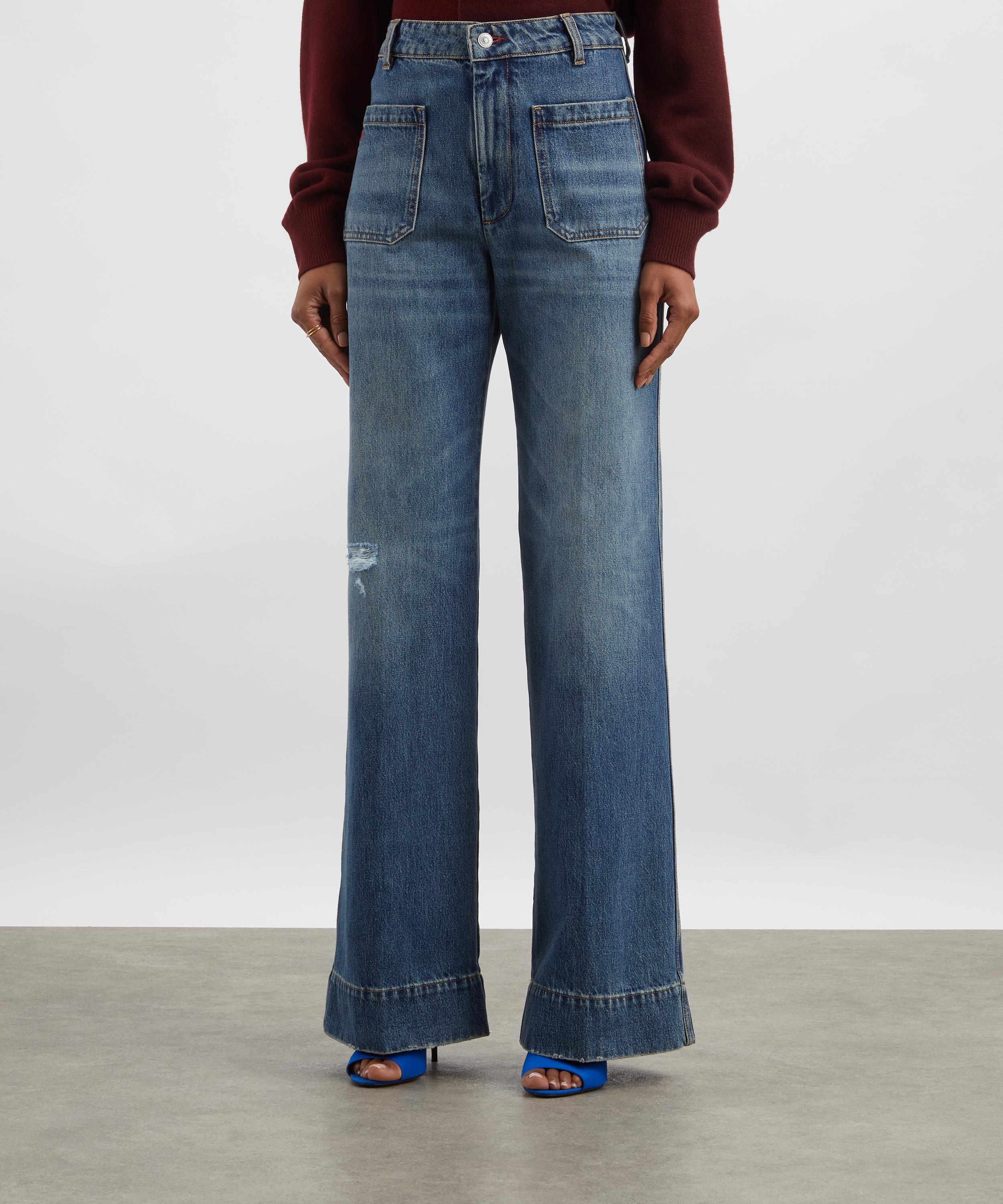 Victoria Beckham - Alina Worn Blue Wash Jeans image number 2