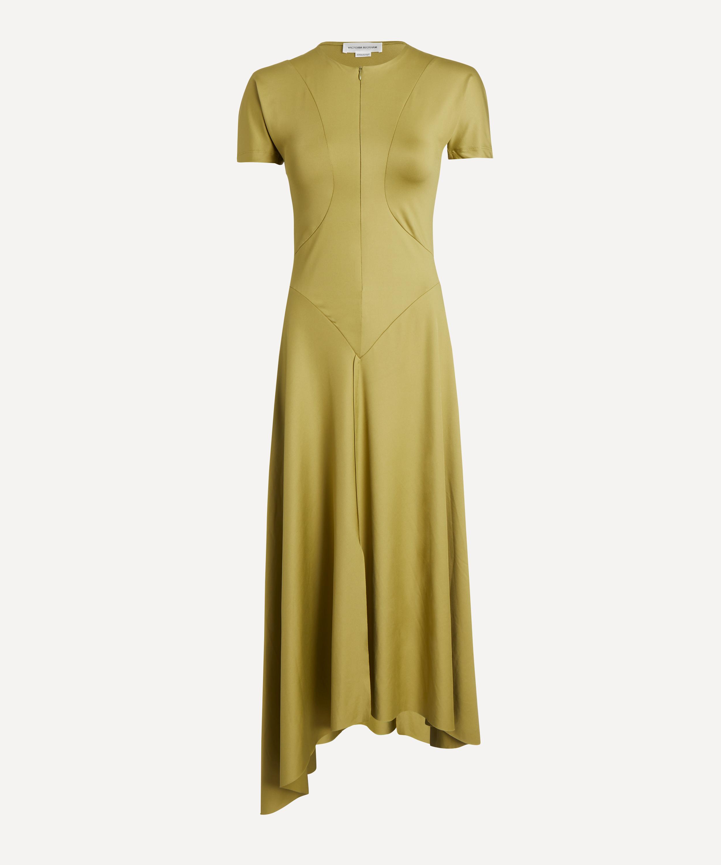 Victoria Beckham - Green Finch Zipped Front Midi Dress