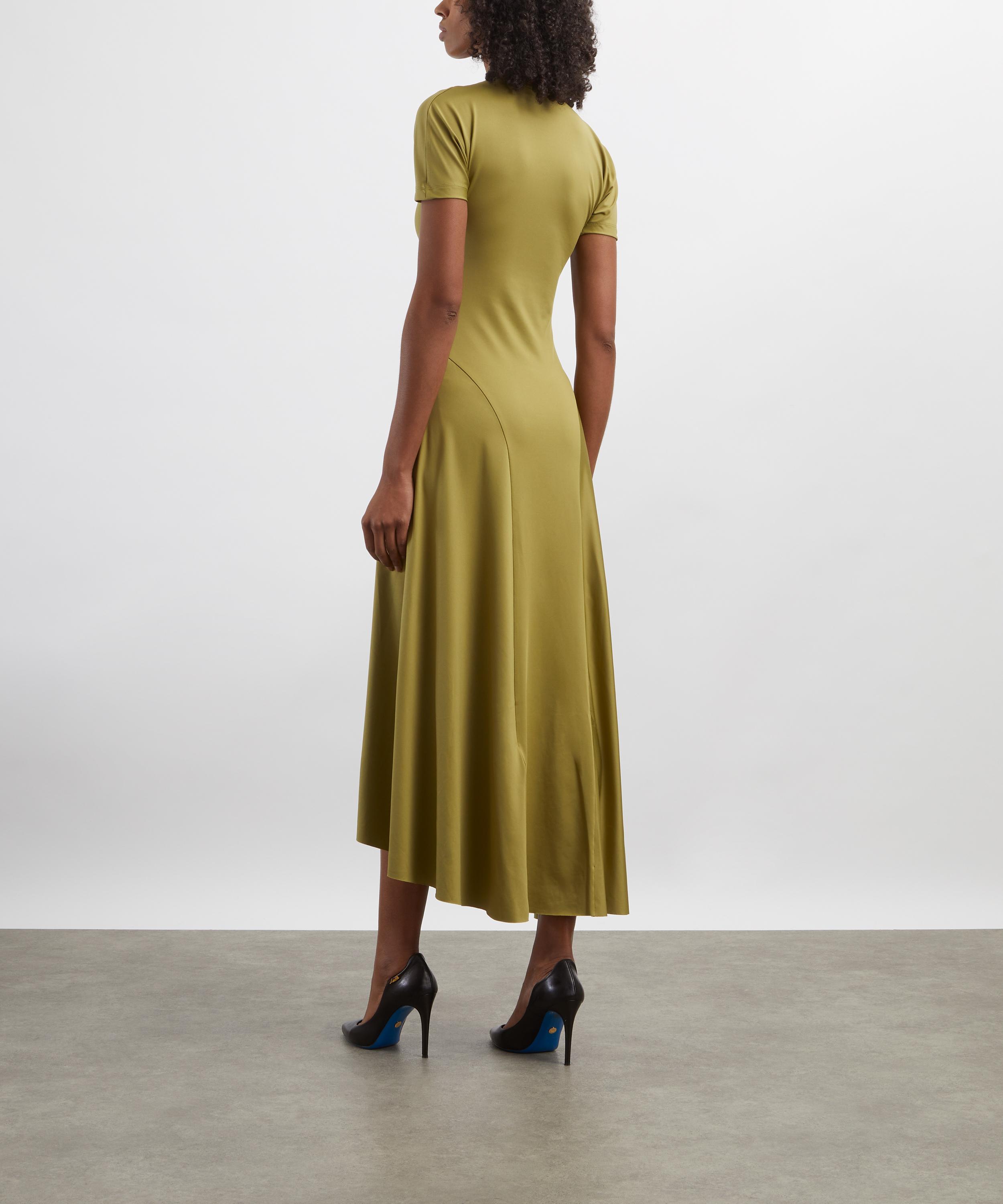 Victoria Beckham - Green Finch Zipped Front Midi Dress image number 3