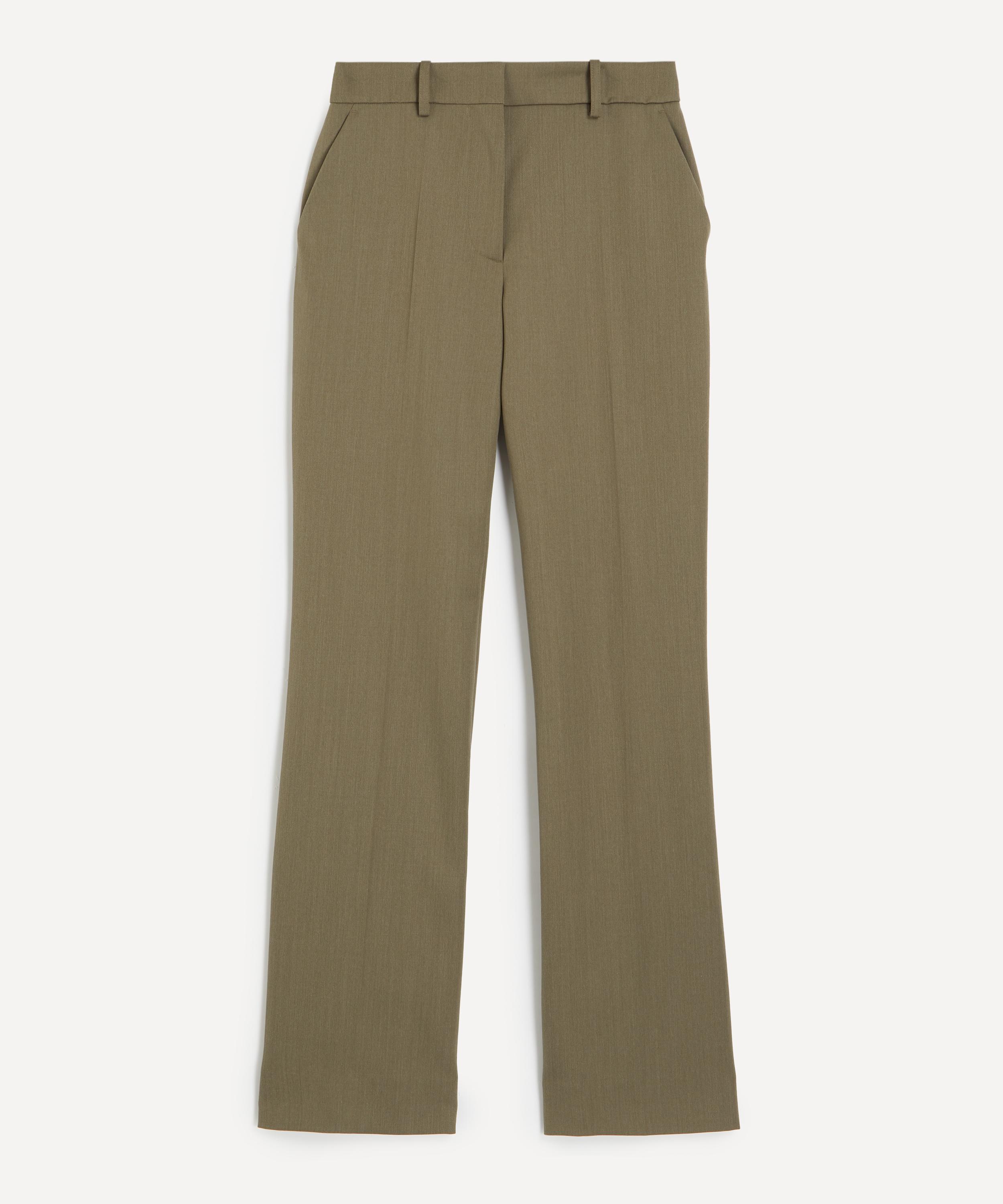 Victoria Beckham - Sage Melange Tailored Straight-Leg Trousers
